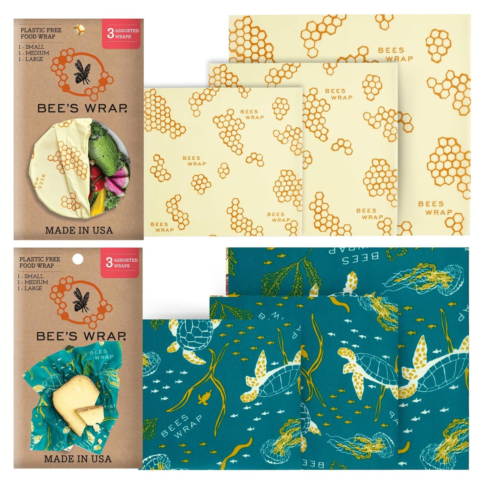 Envolturas de Cera de Abeja Ecológicas - 6 Piezas Reutilizables