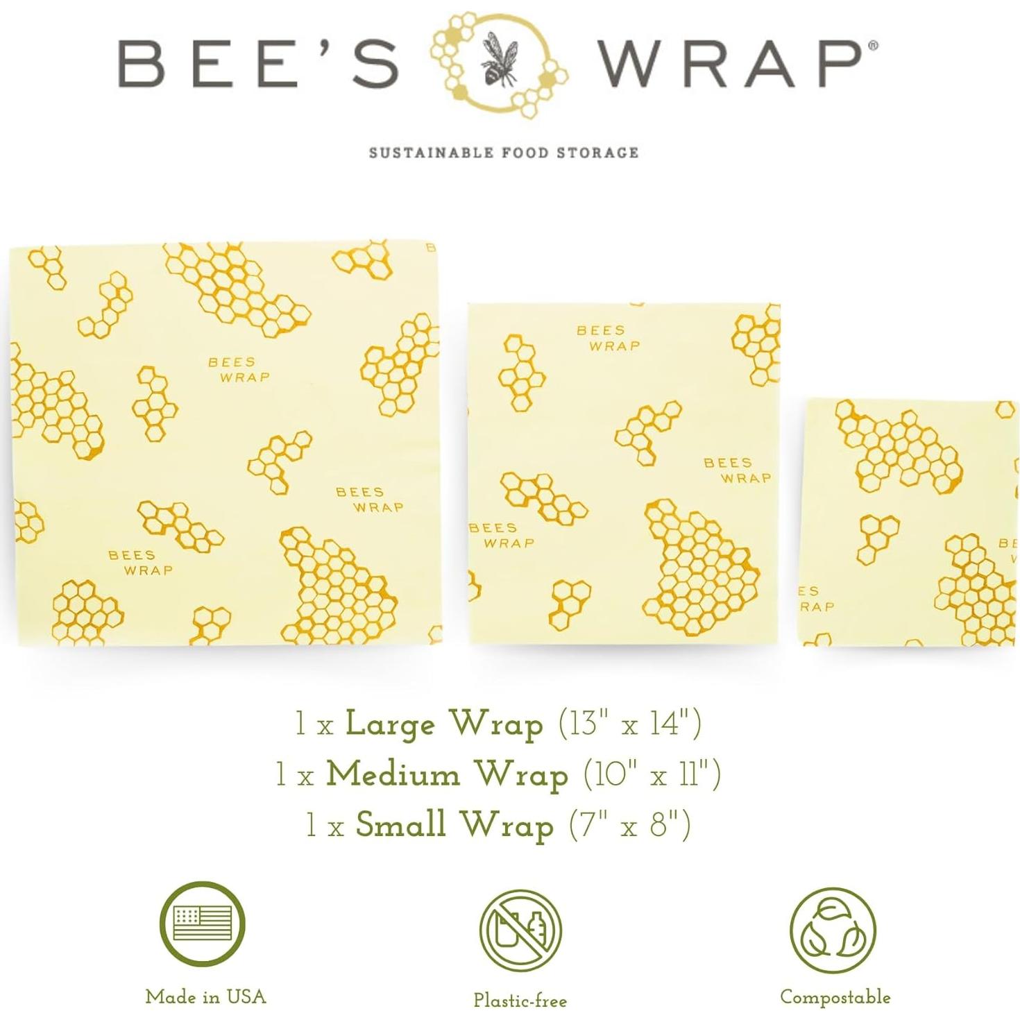 Envolturas de Cera de Abeja Ecológicas - 6 Piezas Reutilizables