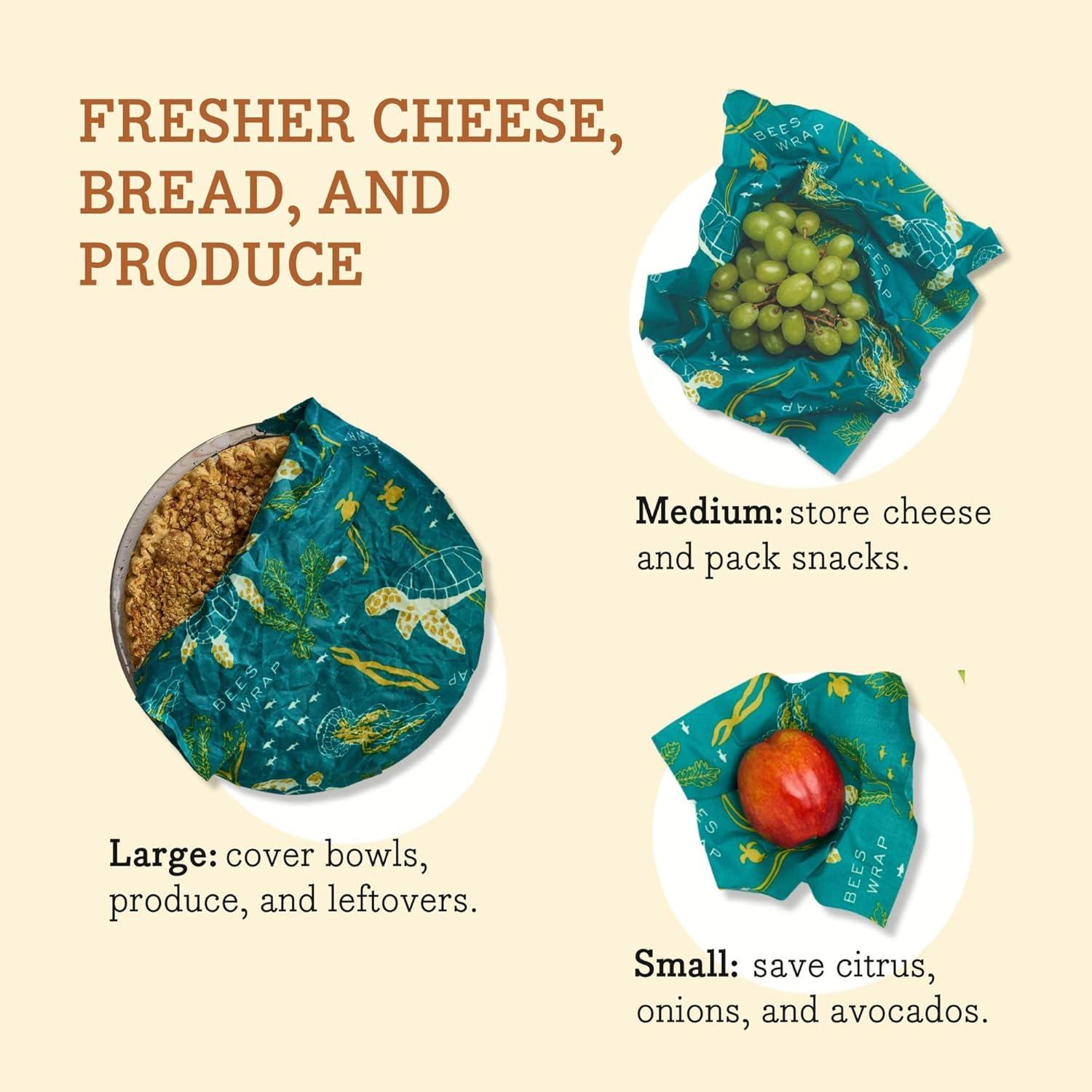 Envolturas de Cera de Abeja Ecológicas - 6 Piezas Reutilizables