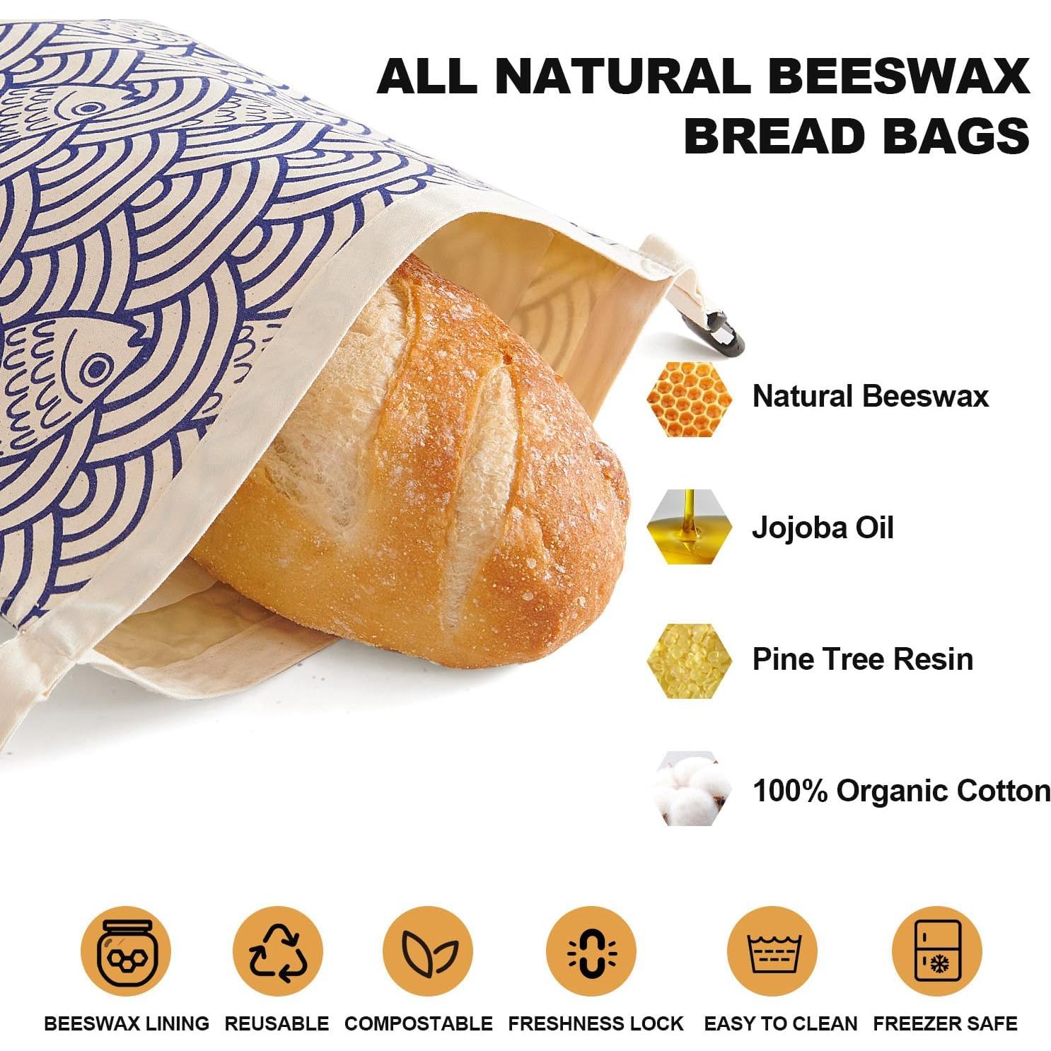 Bolsas de Pan de Cera de Abeja Augine - 2 Unidades 30x43 cm