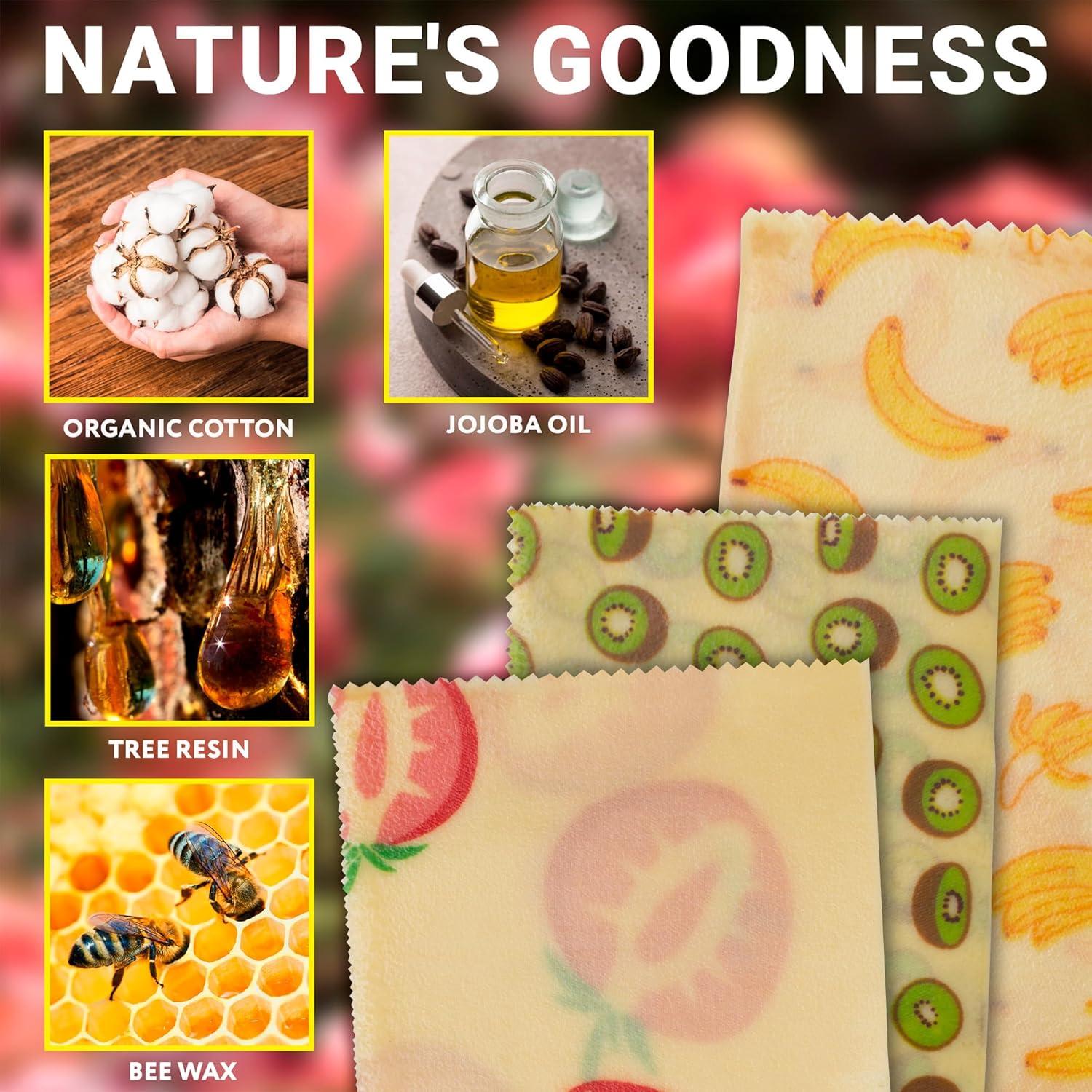 Envolturas Reutilizables de Cera de Soja EZGOODZ - Pack de 3