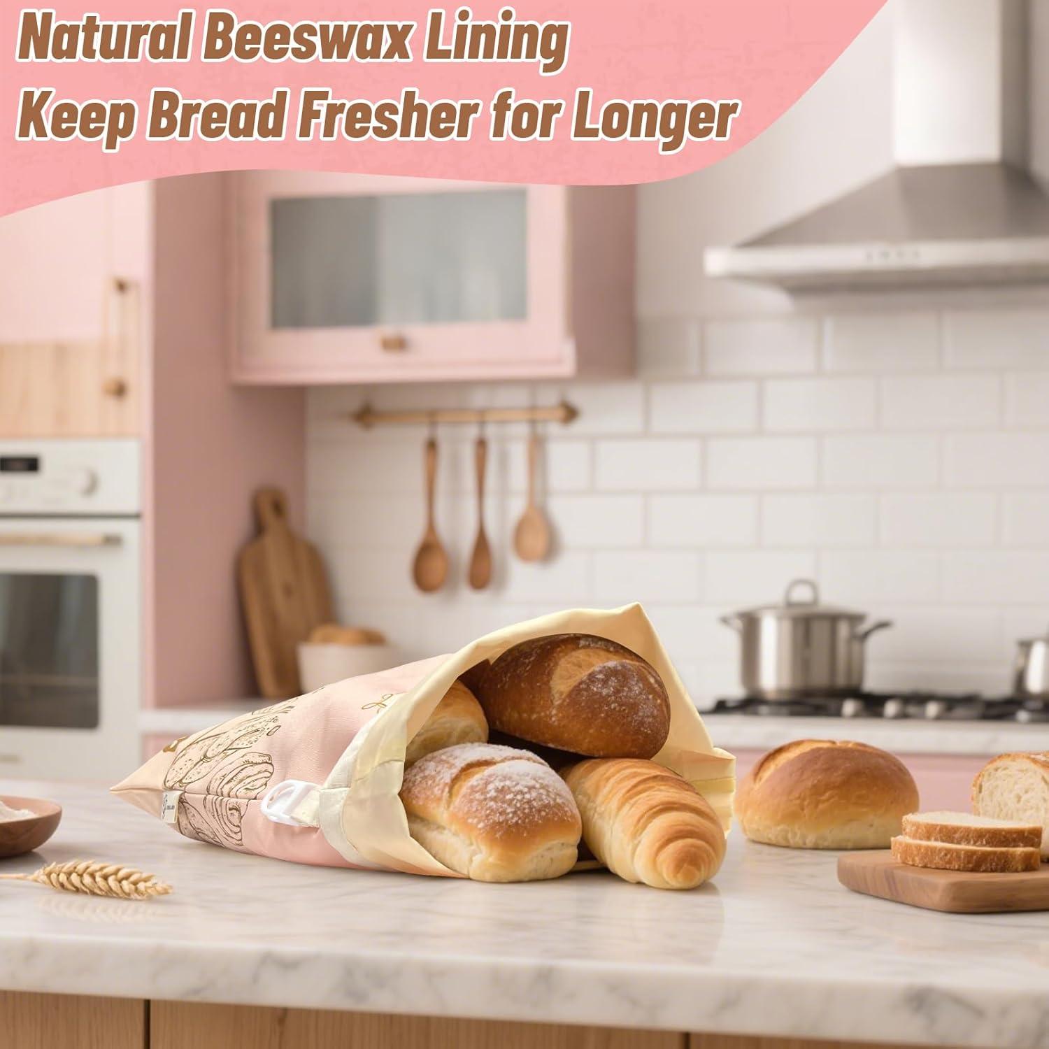 Bolsa de Pan de Cera de Abeja CINNIE&JHIN Rosa XL 33x43cm 2 Piezas
