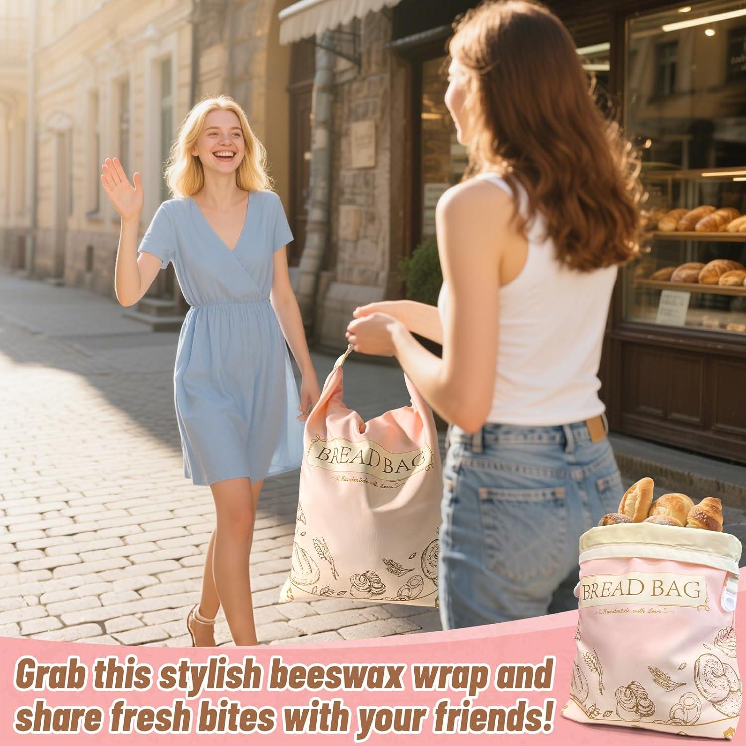 Bolsa de Pan de Cera de Abeja CINNIE&JHIN Rosa XL 33x43cm 2 Piezas