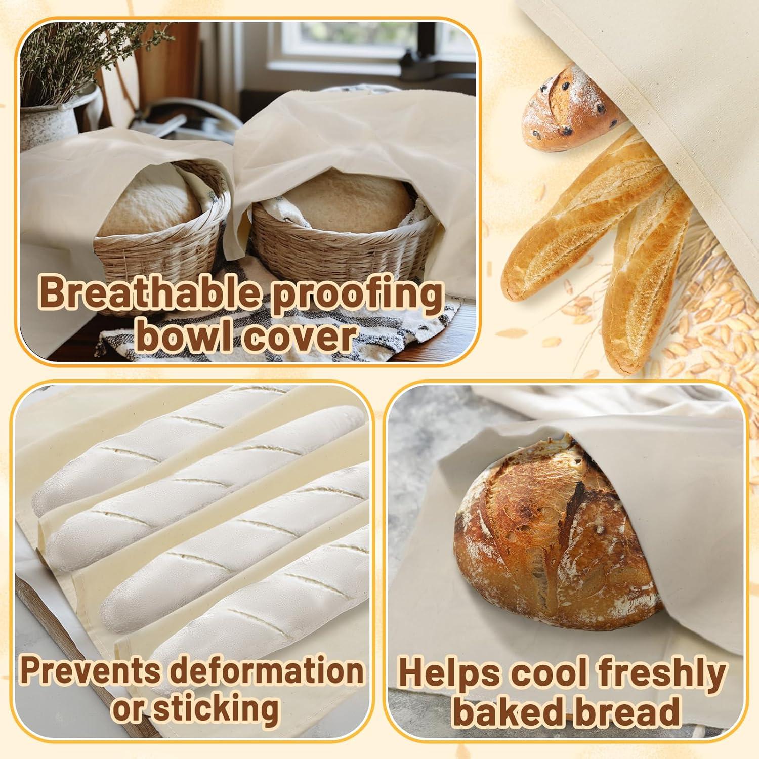 3 Toallas de Hornear Pan de Algodón ANPHSIN 71 cm Ecológicas