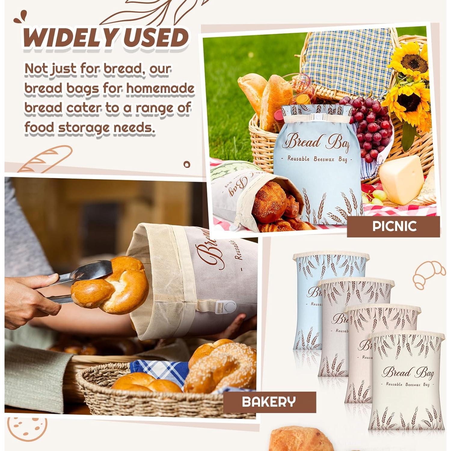 4 Bolsas de Pan de Cera de Abeja Bulyoou 33x43 cm Reutilizables