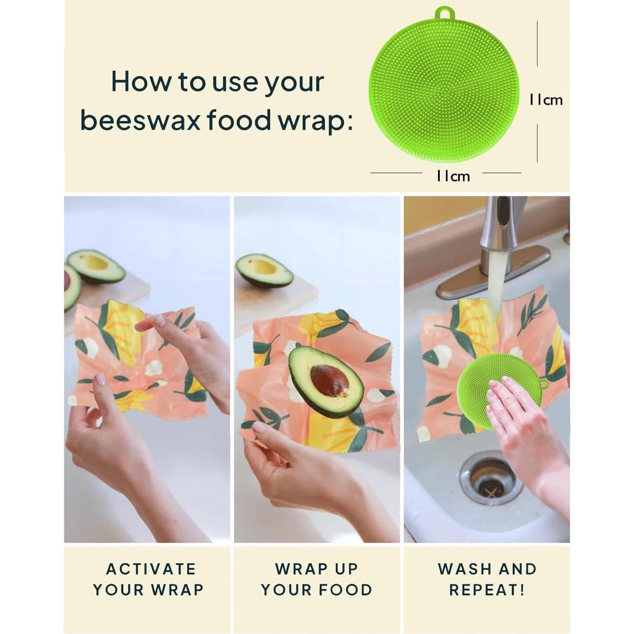 Envolturas de Cera de Abeja EcoHMVerve 9 Piezas Reutilizables