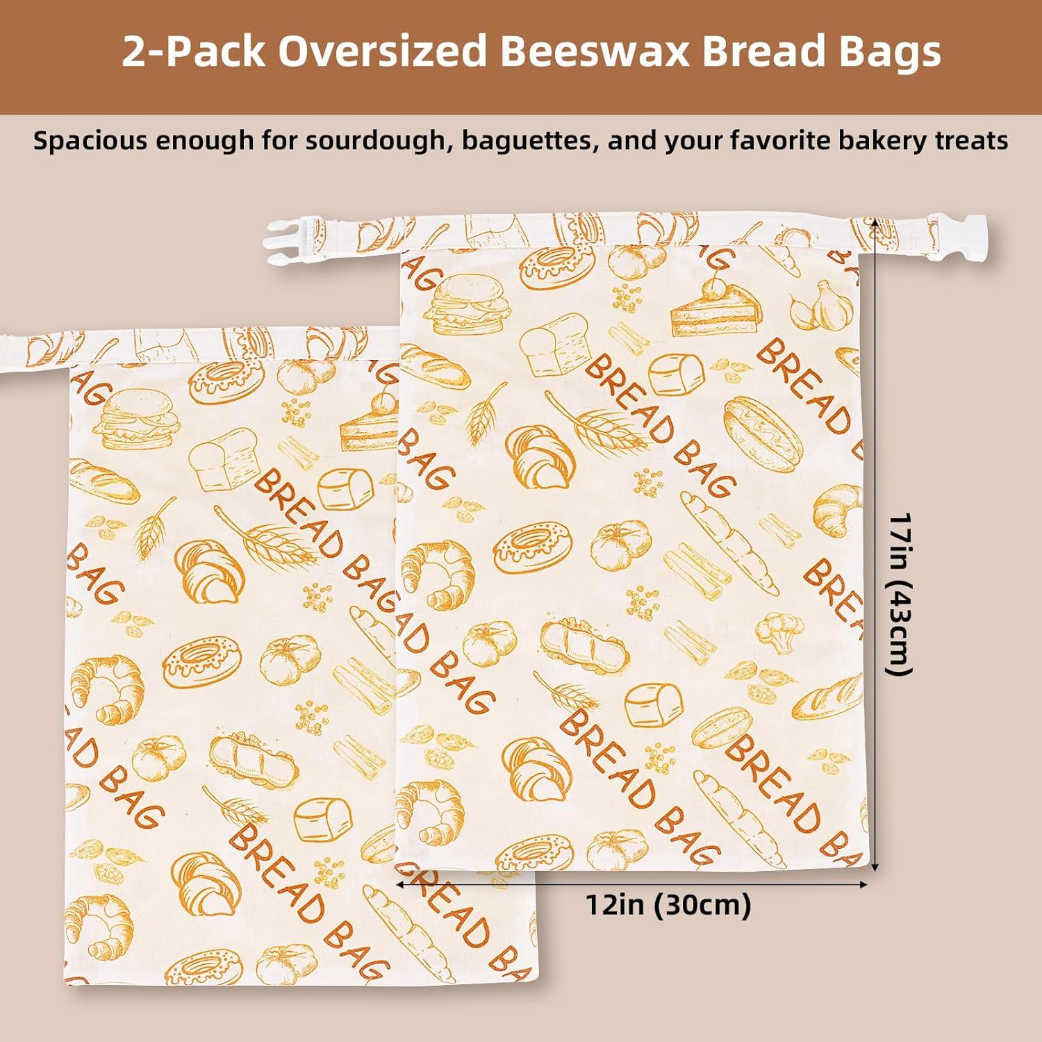 Paquete de 2 Bolsas de Cera de Abeja Gjmrar 43x30.5cm Reutilizables