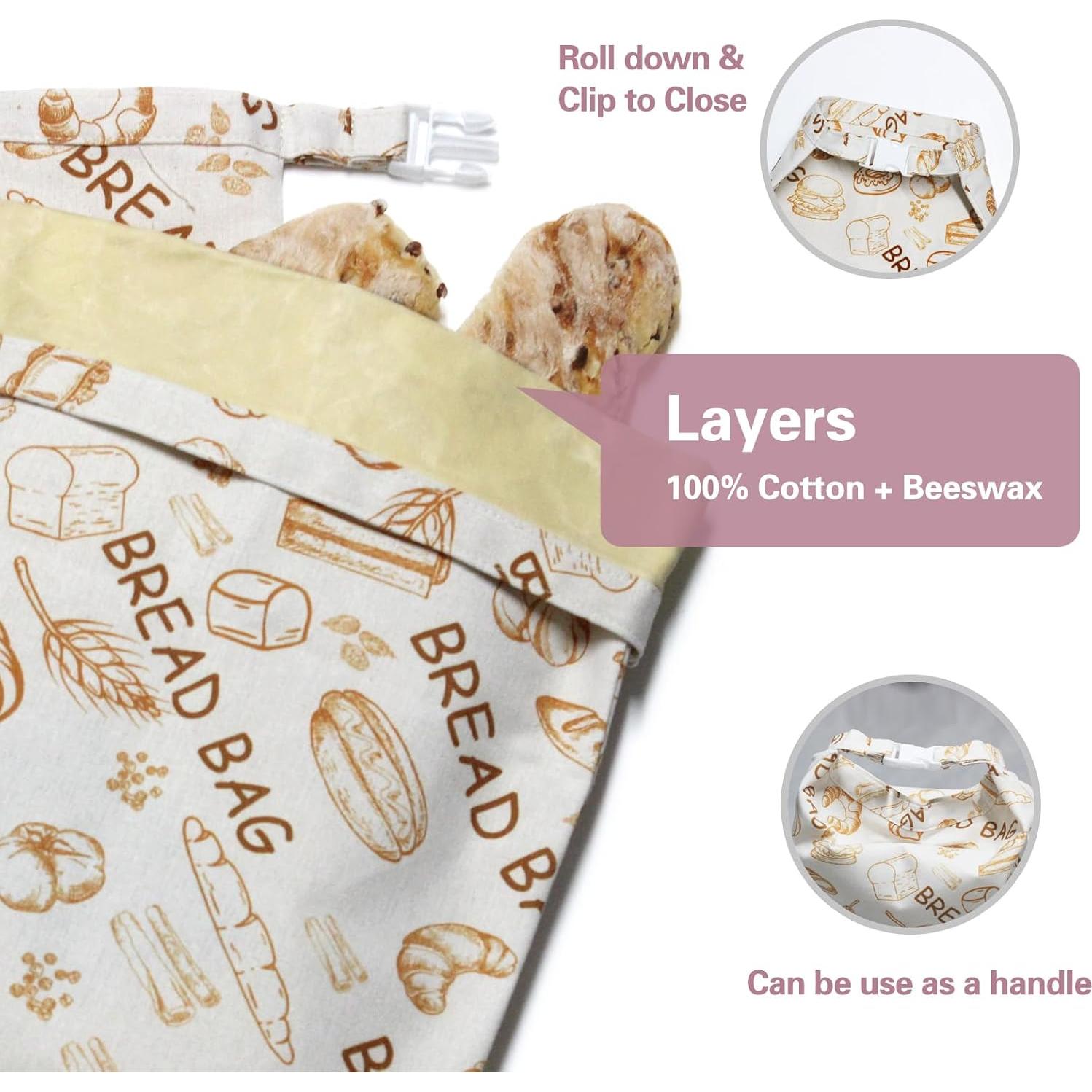 Paquete de 2 Bolsas de Pan Reutilizables OUMOR 30.5x43.2cm