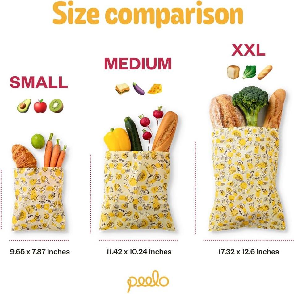 Bolsa de Envoltura de Alimentos Peelo Botanica Mediana 29x26cm