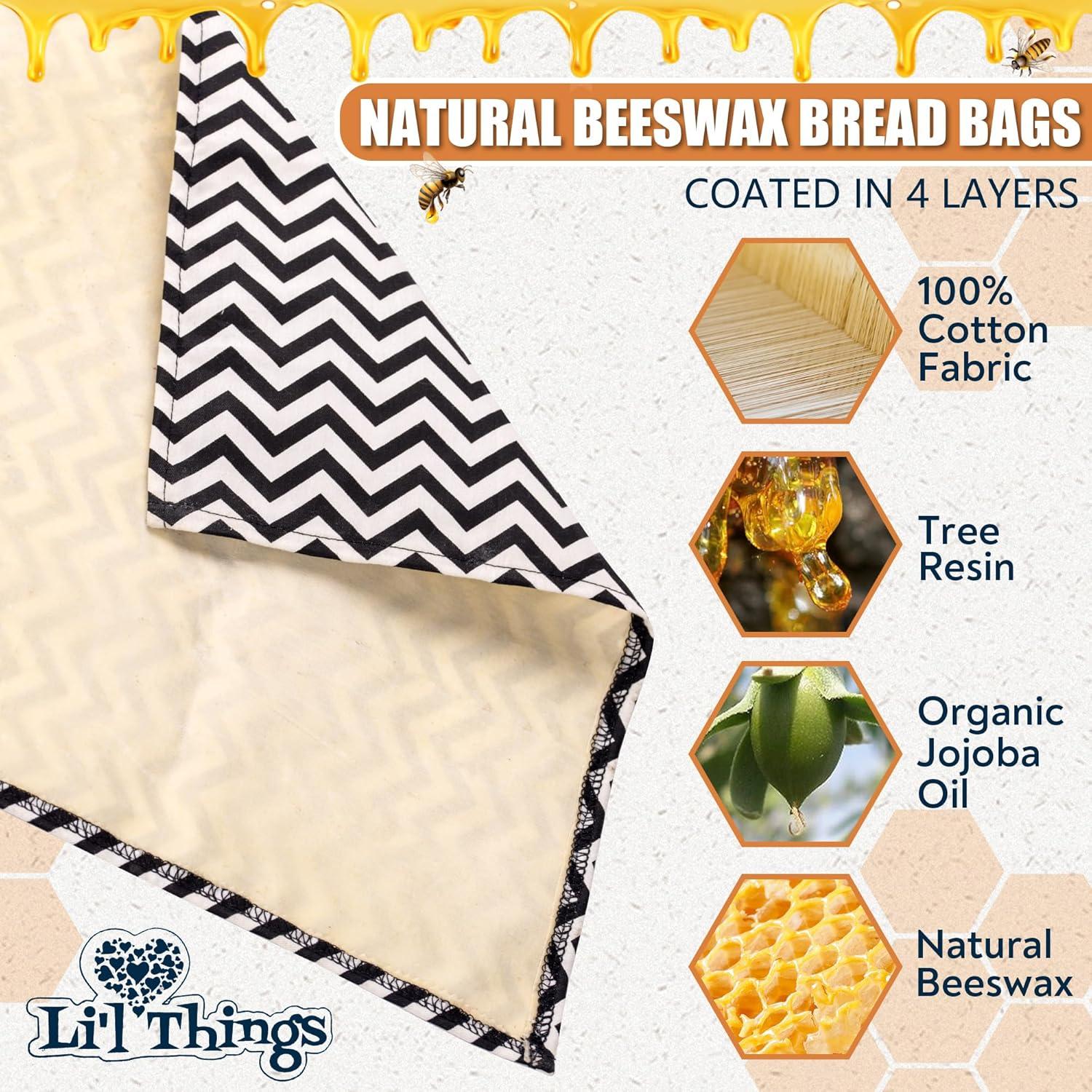 Juego de Bolsas de Pan de Cera de Abeja Li'l Things - 33x33cm y 38x23cm