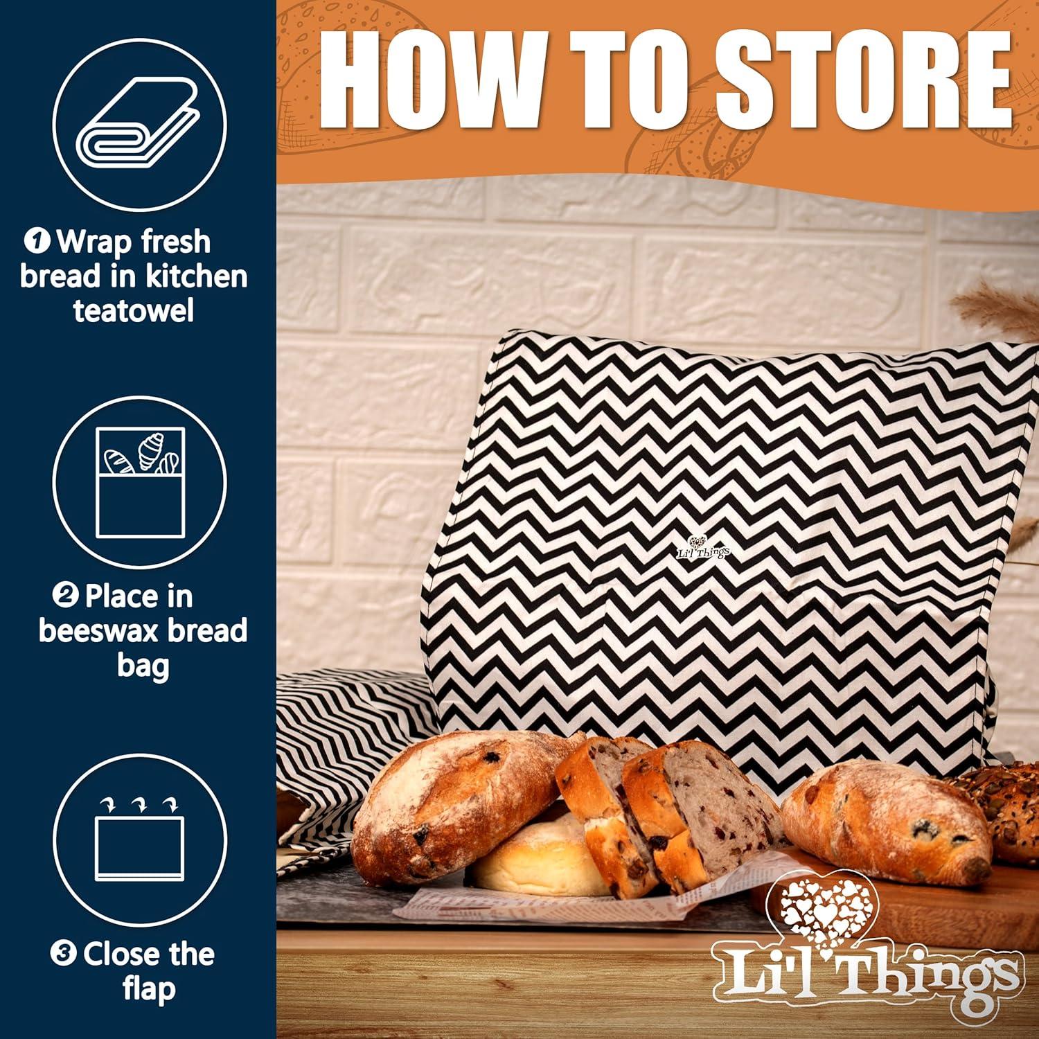 Juego de Bolsas de Pan de Cera de Abeja Li'l Things - 33x33cm y 38x23cm