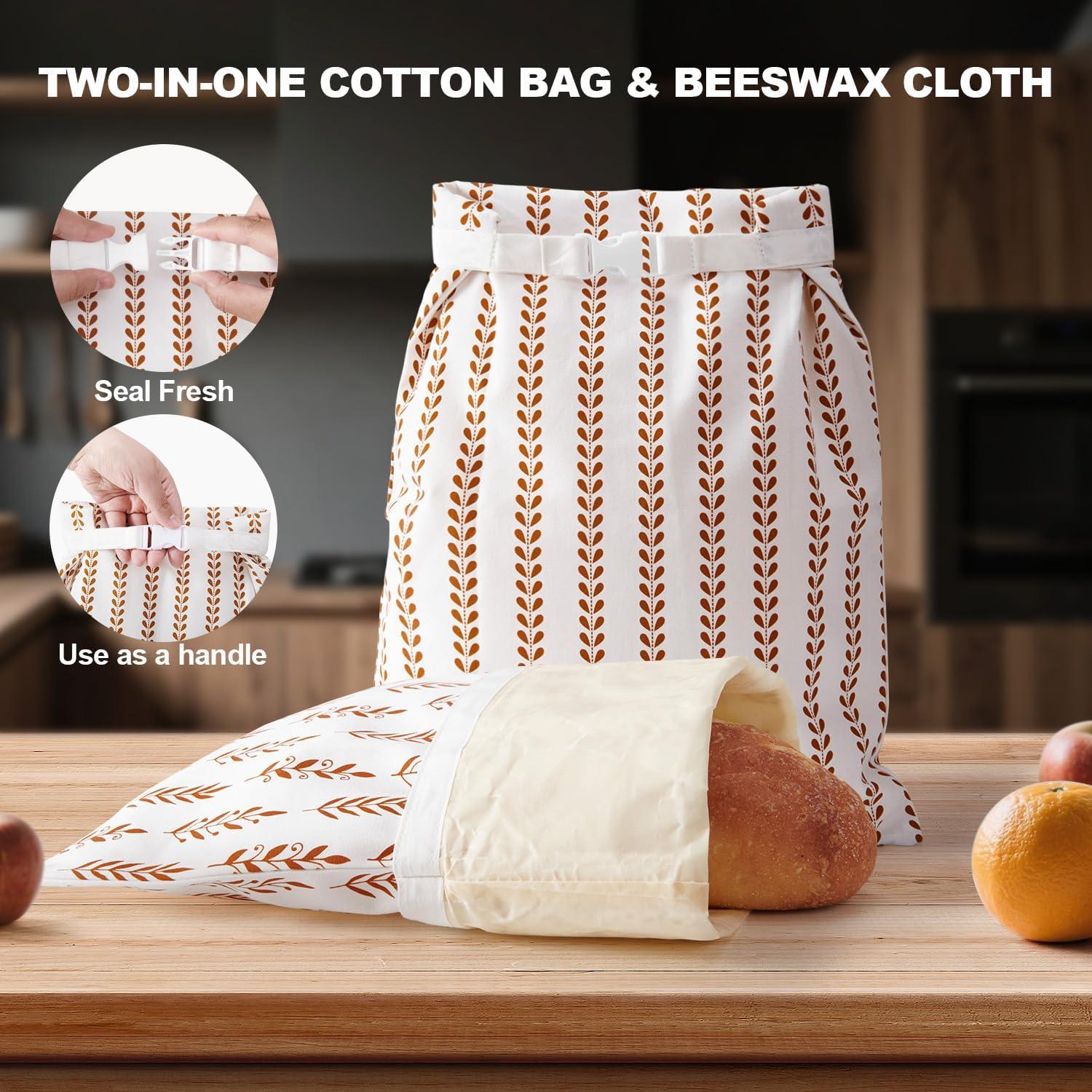 Bolsas de Pan Reutilizables Augine de Cera de Abeja 2 Unidades