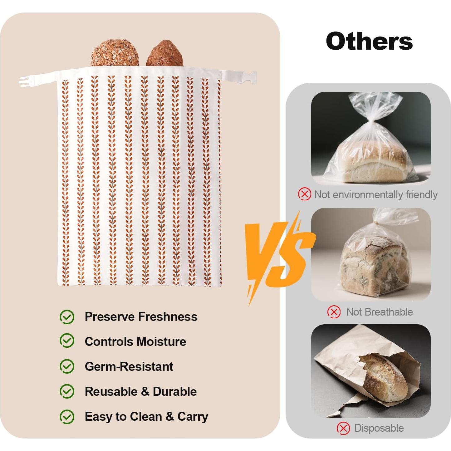 Bolsas de Pan Reutilizables Augine de Cera de Abeja 2 Unidades