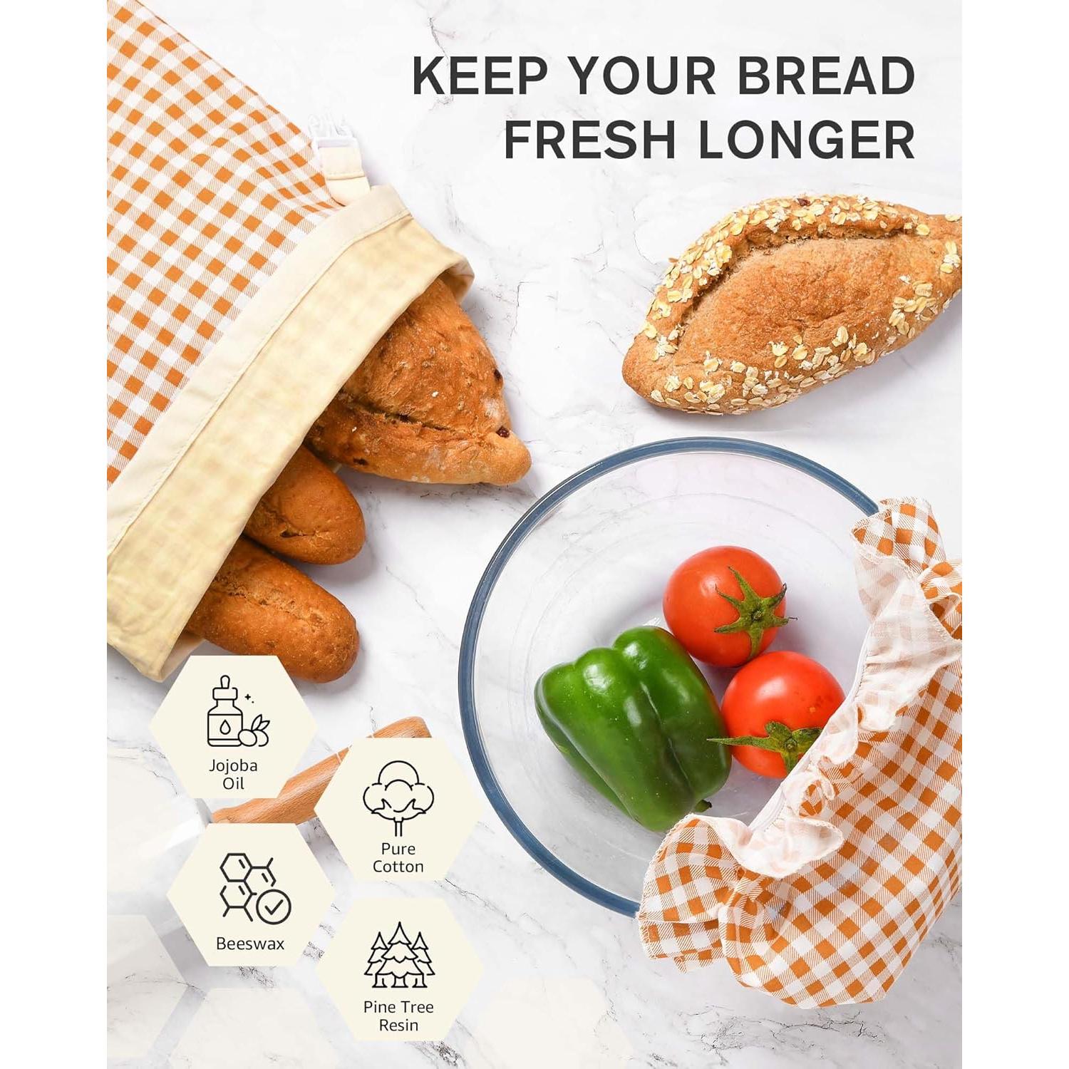 Bolsas de Pan de Cera de Abeja HULISEN 40x30 cm Reutilizables