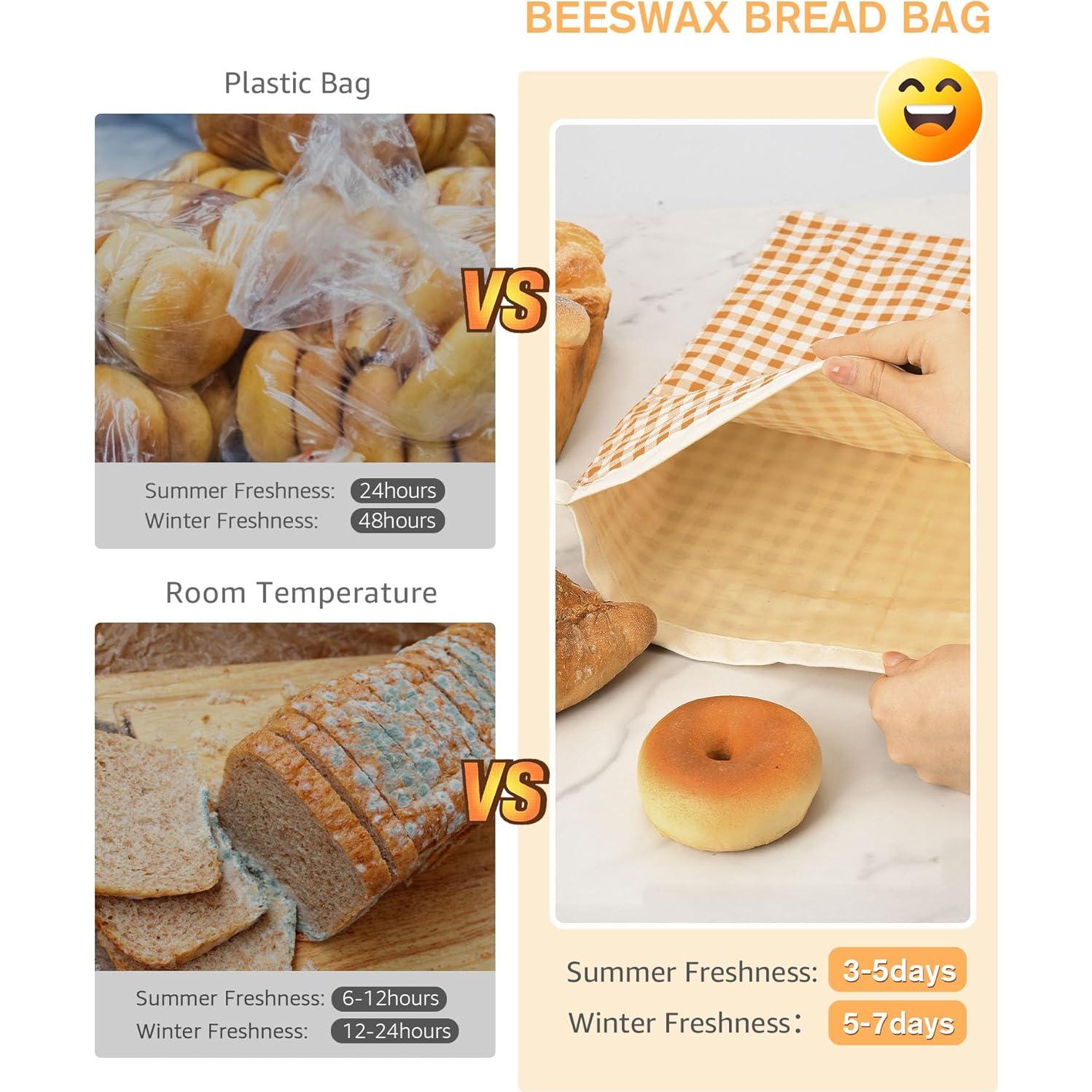 Bolsas de Pan de Cera de Abeja HULISEN 40x30 cm Reutilizables