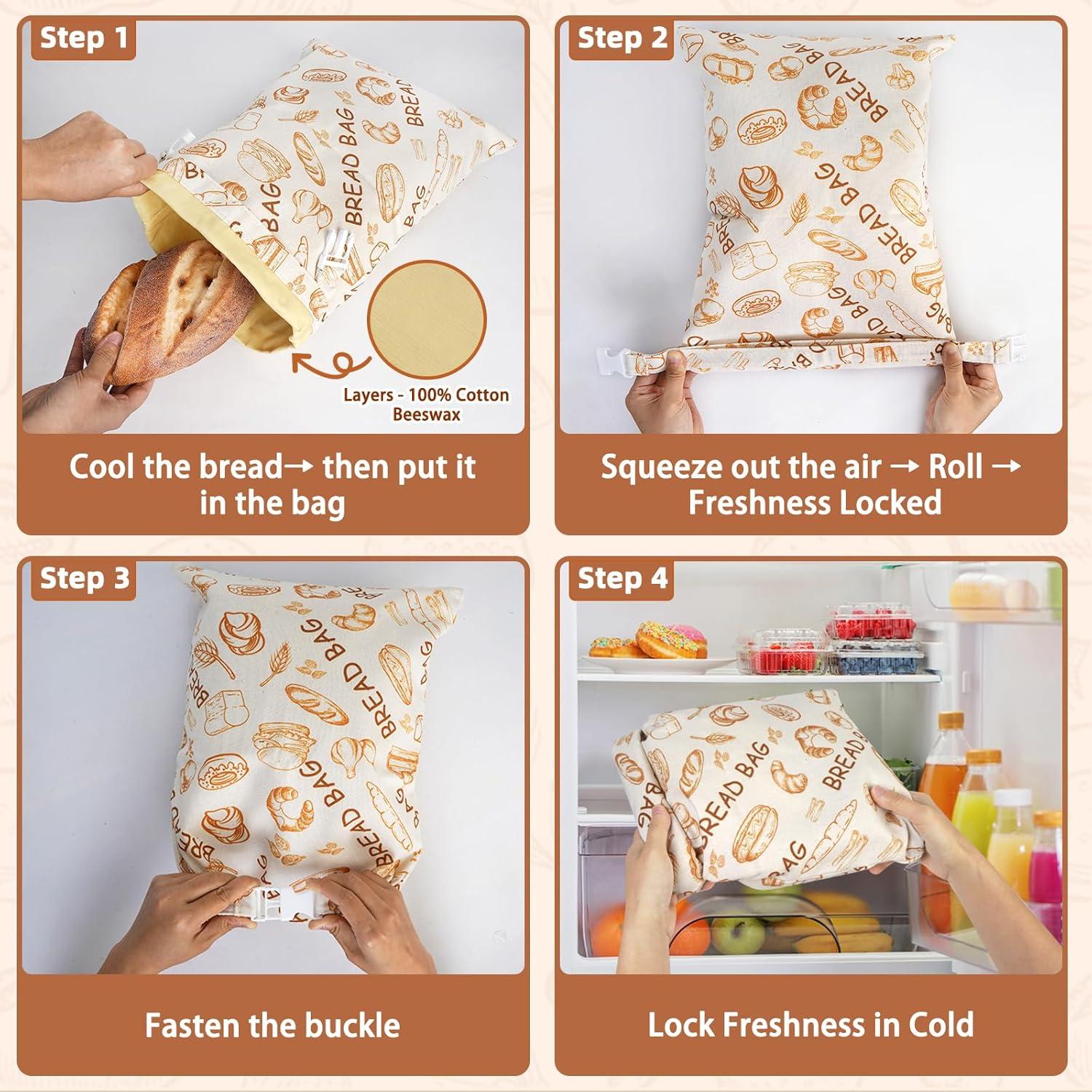 Paquete de 2 Bolsas de Cera de Abeja Essovee - Extra Grande para Pan