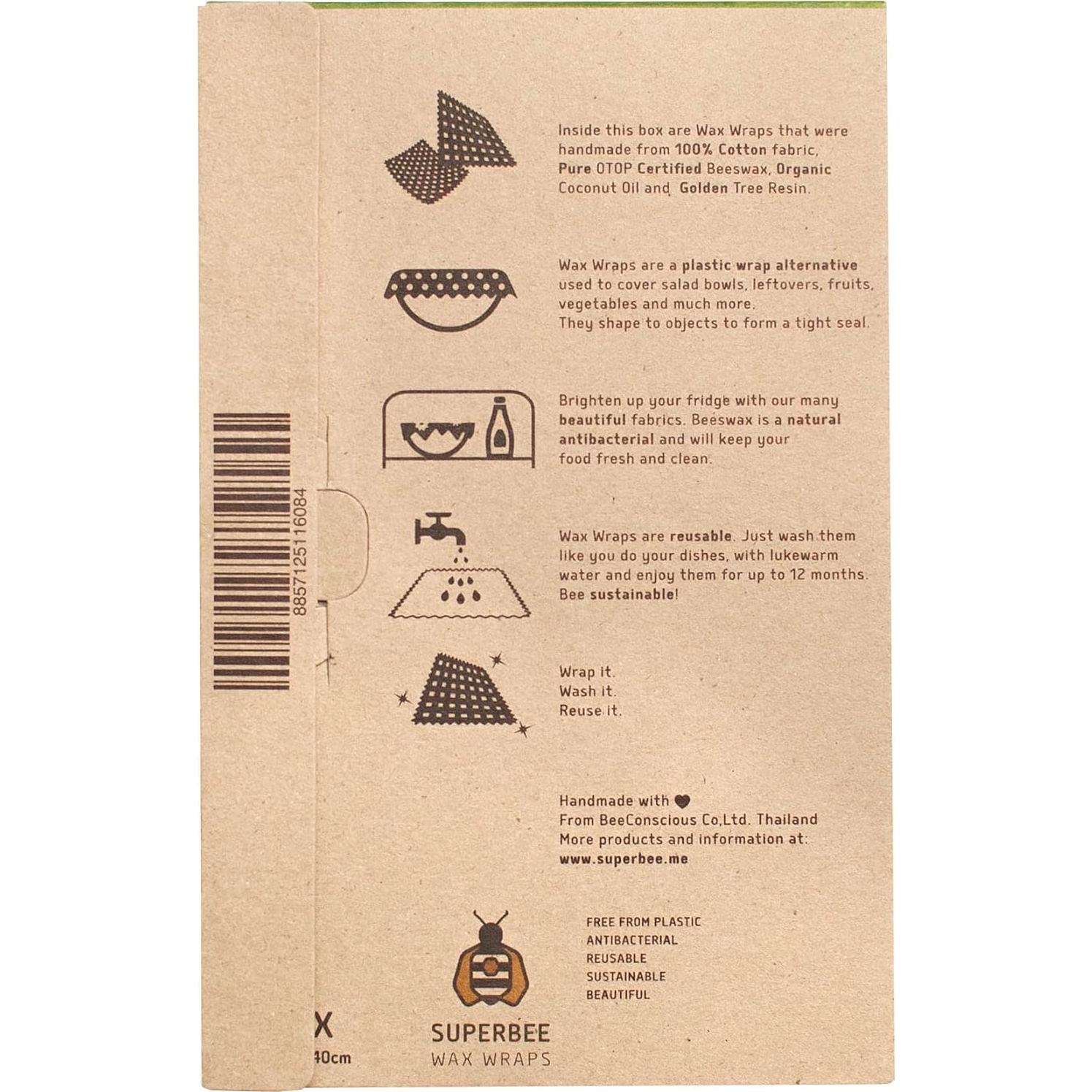 Envoltura de Cera de Abeja SuperBee XXL - Ecológica y Reutilizable