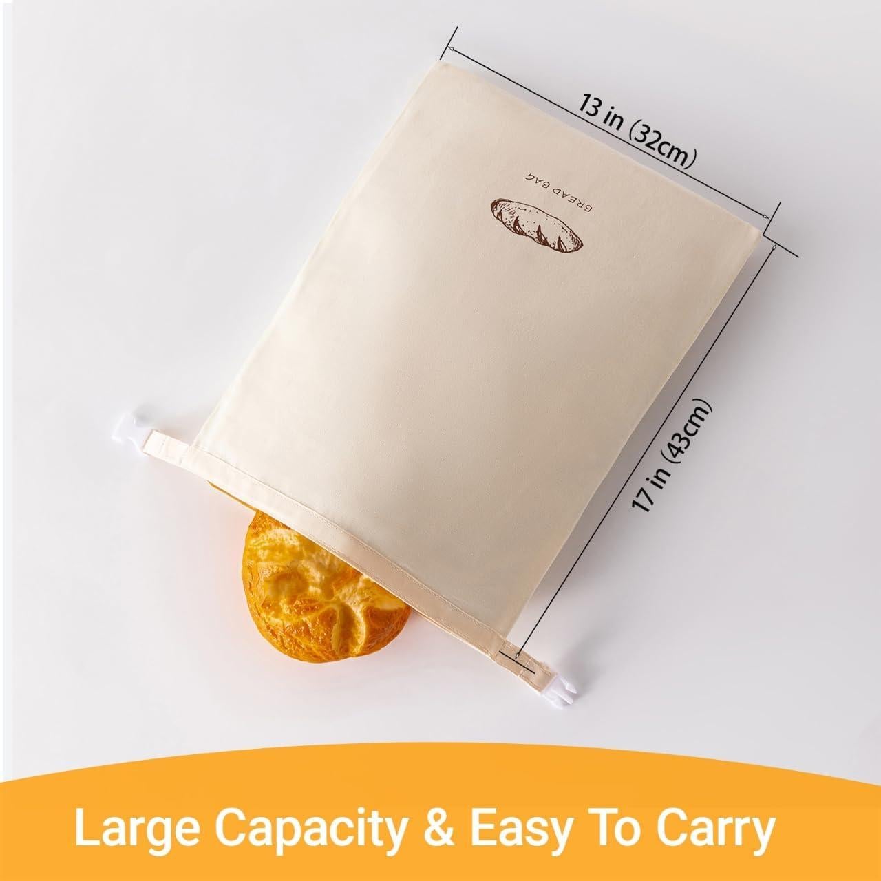 Paquete de 2 Bolsas de Pan Reutilizables ZYPB 43x33 cm Ecológicas