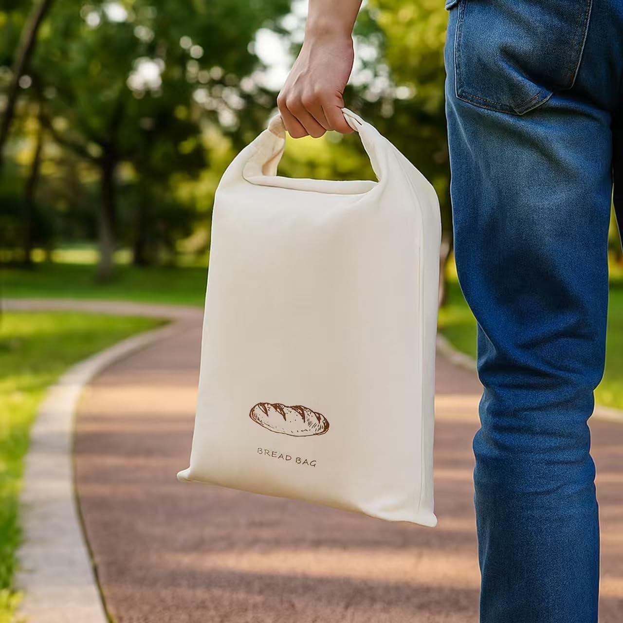 Paquete de 2 Bolsas de Pan Reutilizables ZYPB 43x33 cm Ecológicas