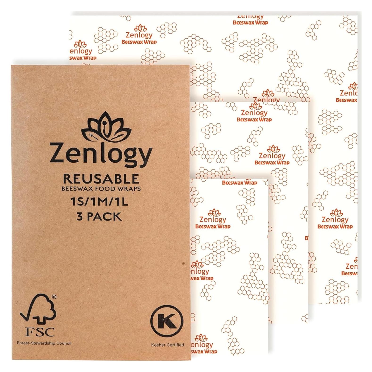 Envolturas de Cera de Abeja Reutilizables Zenlogy - 3 Piezas