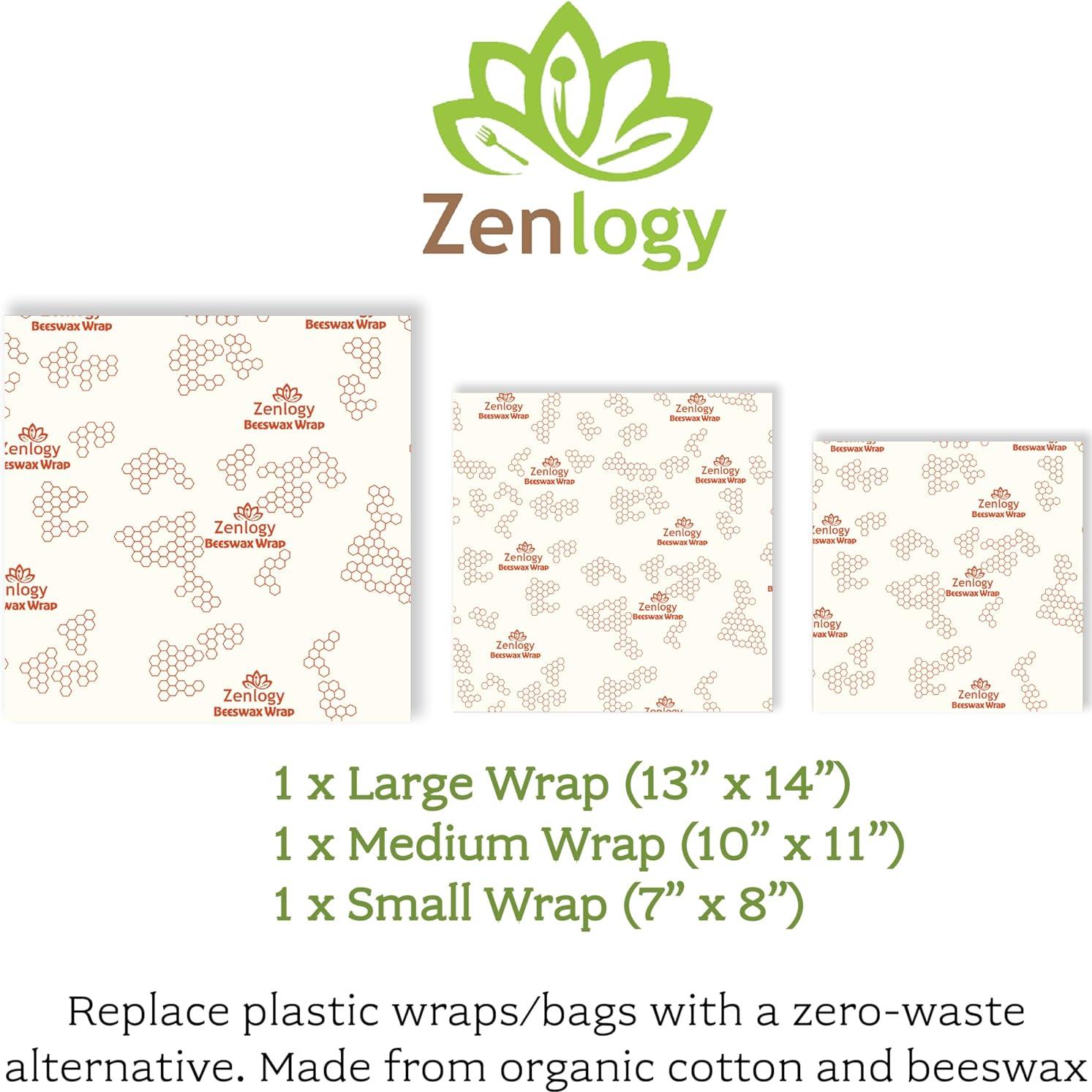 Envolturas de Cera de Abeja Reutilizables Zenlogy - 3 Piezas