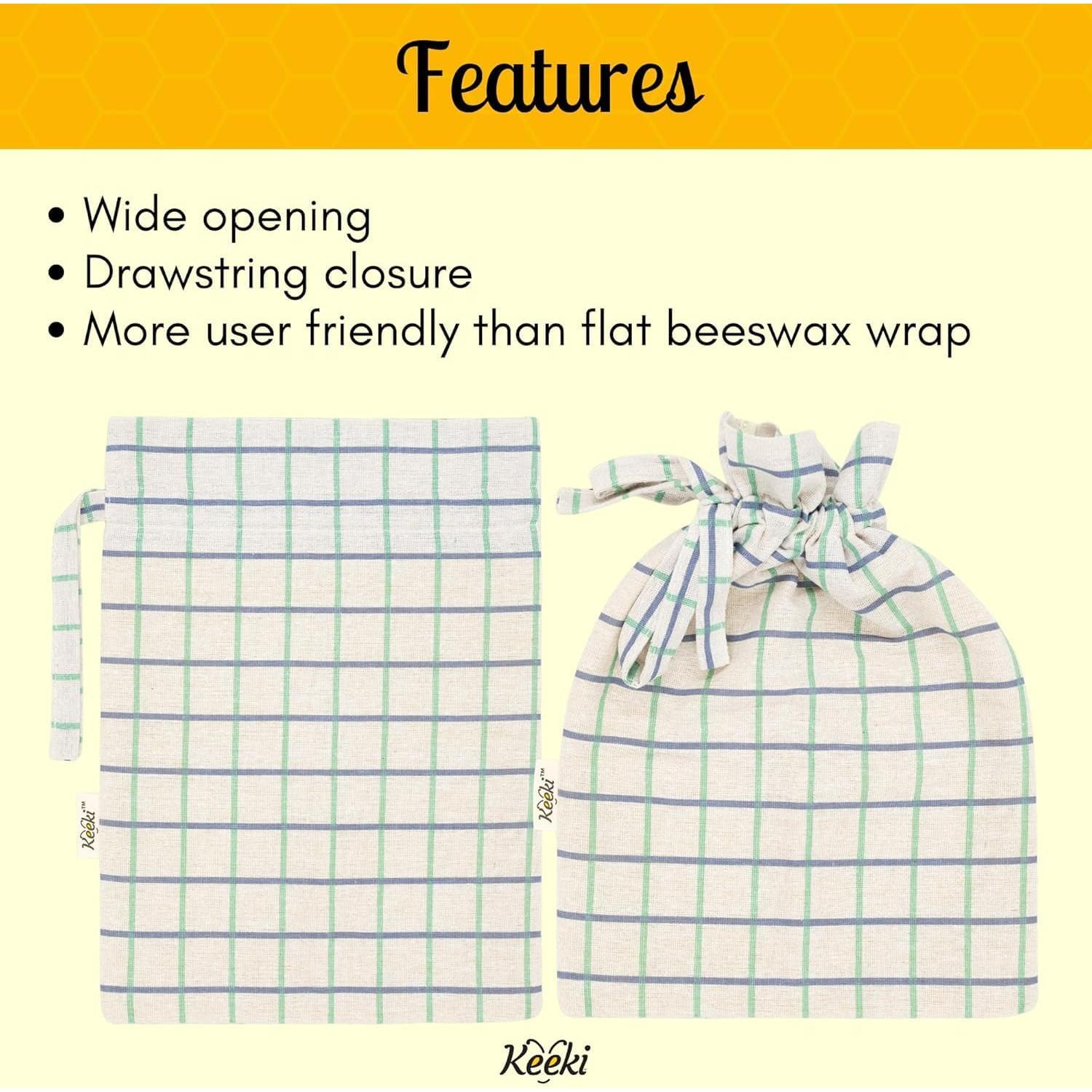 Bolsa de Pan Keeki de Cera de Abeja Rosa Regular 28x35.5cm