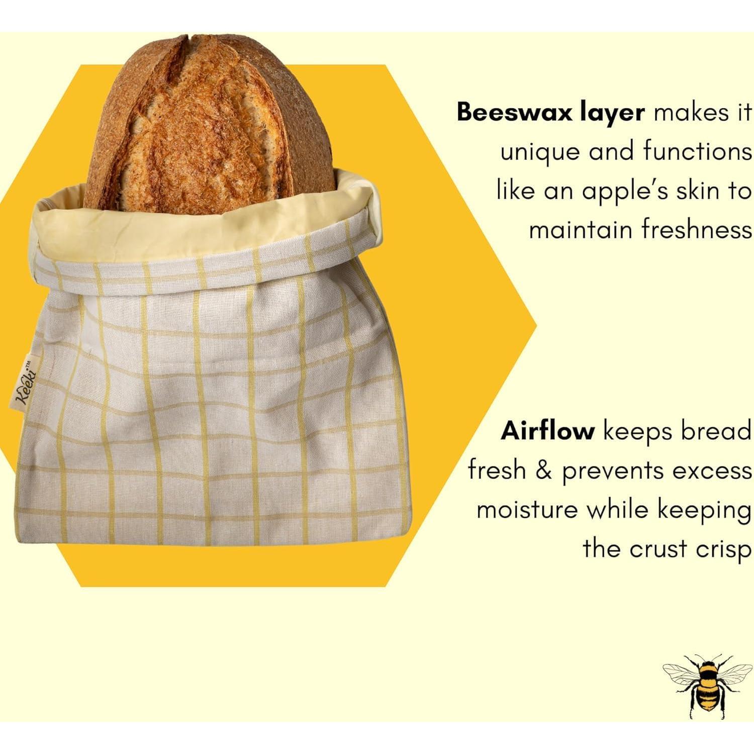 Bolsa de Pan Keeki de Cera de Abeja Rosa Regular 28x35.5cm