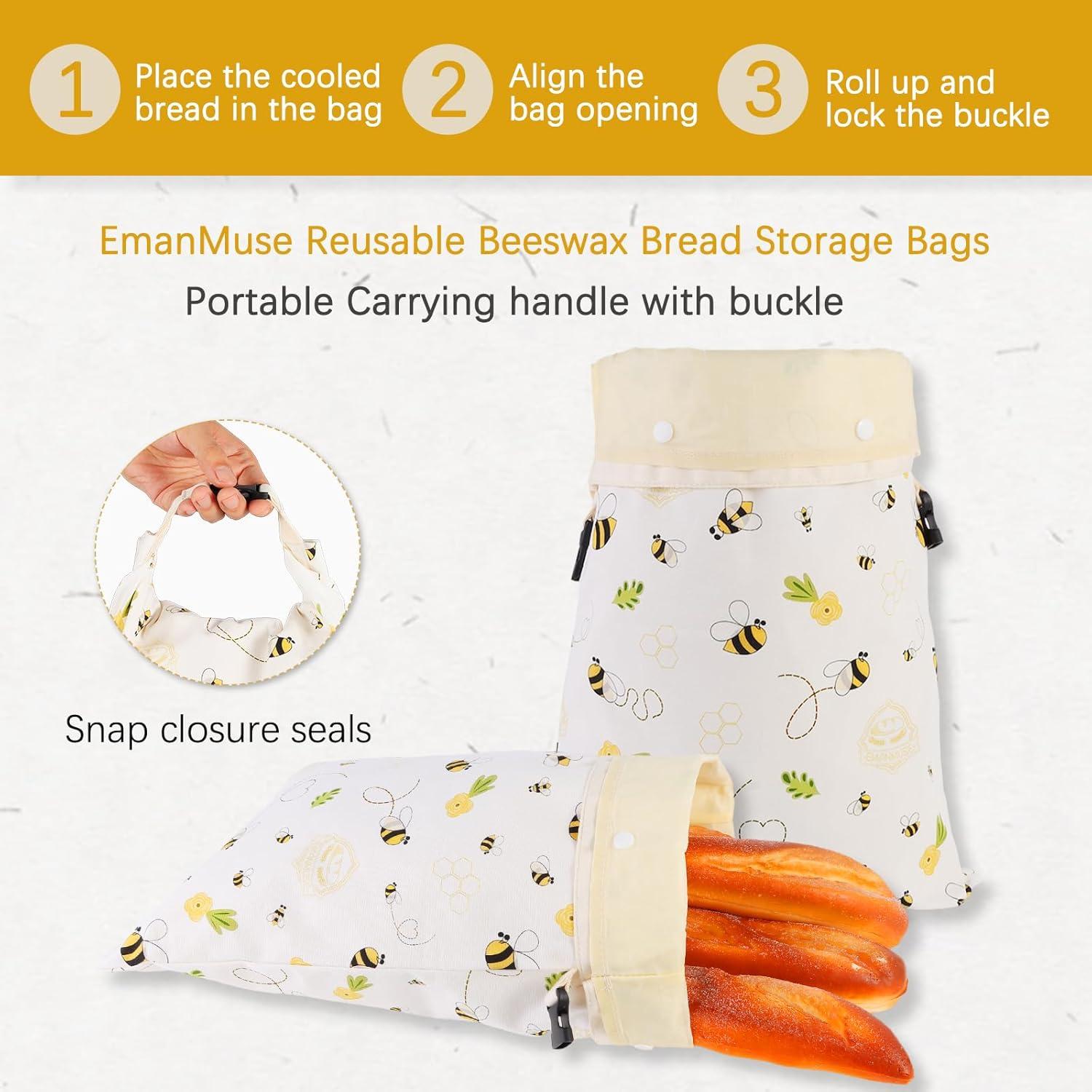 Bolsas de Pan de Cera de Abeja EmanMuse XL Reutilizables