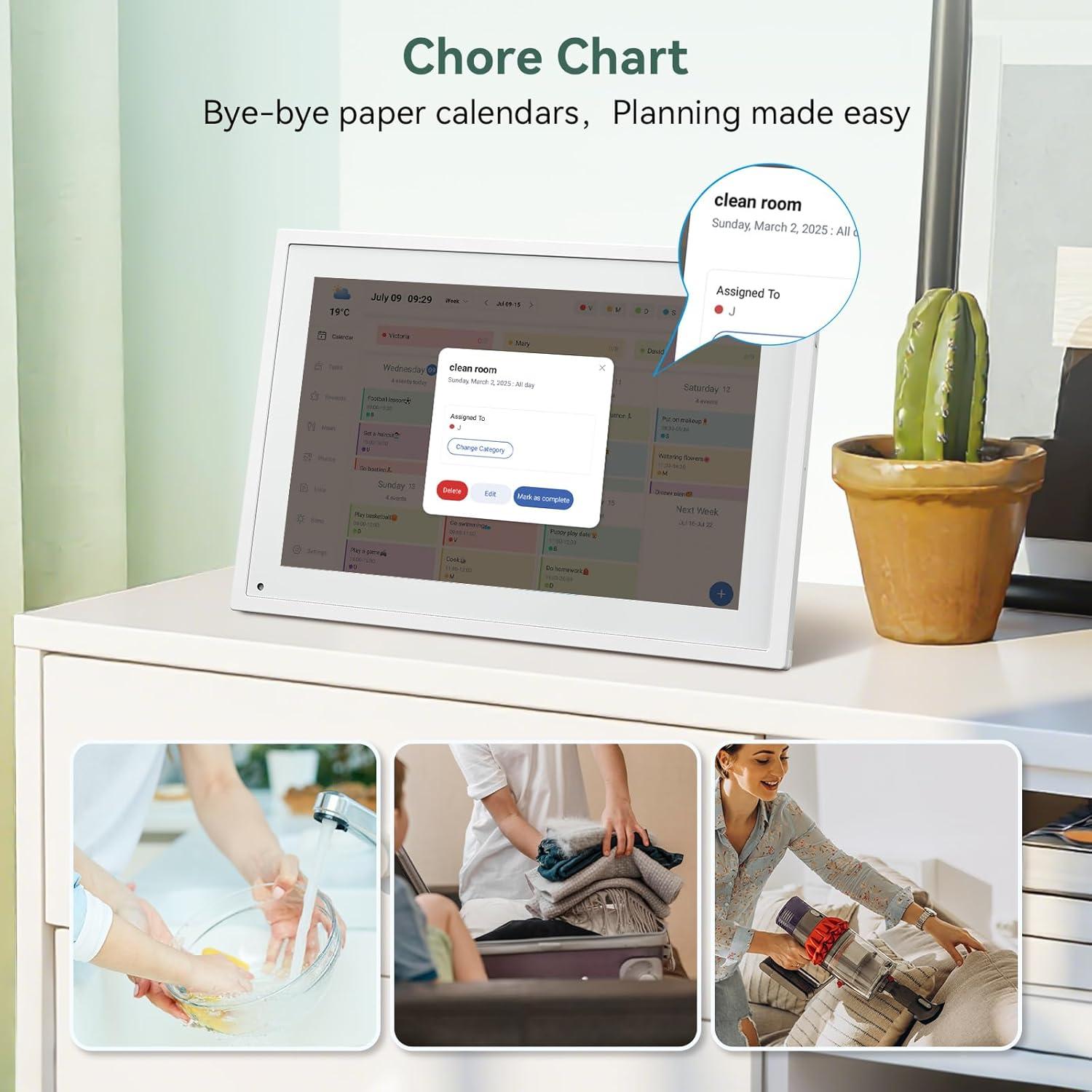 Calendario Digital WiFi TABWEE 10.1" Pantalla Táctil Interactiva