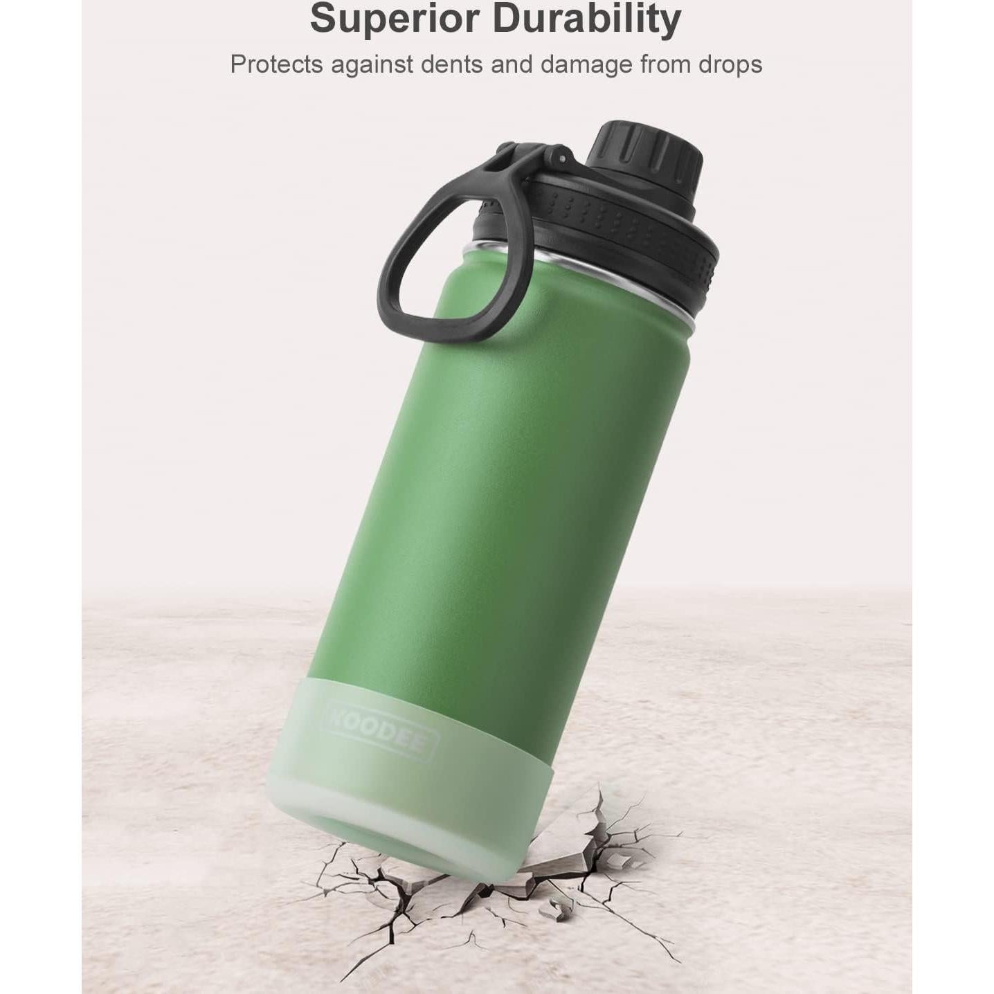 Botella de Agua Acero Inoxidable 0.47L koodee Verde Hierba