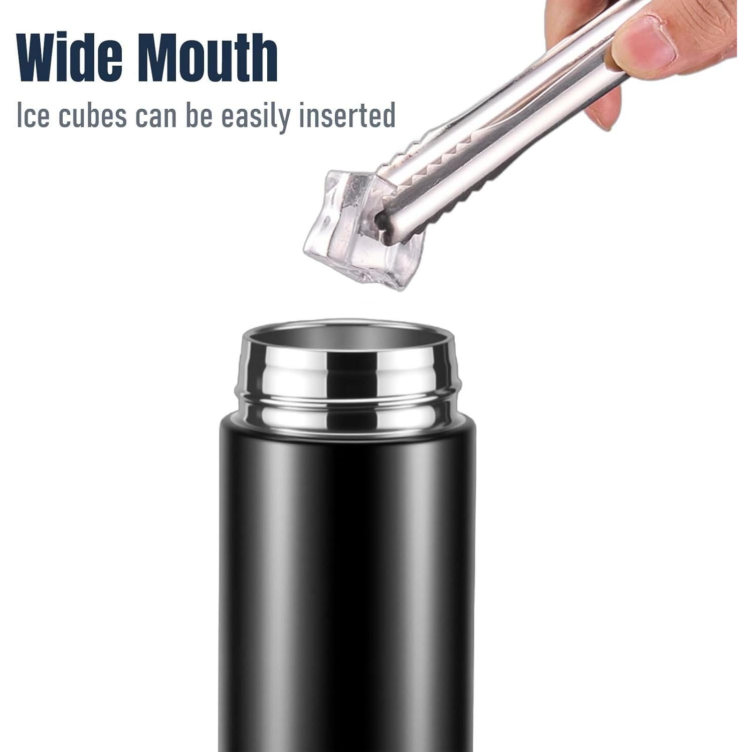 Botella de Agua Aislada Lizhluzh 500ml Acero Inoxidable Negro