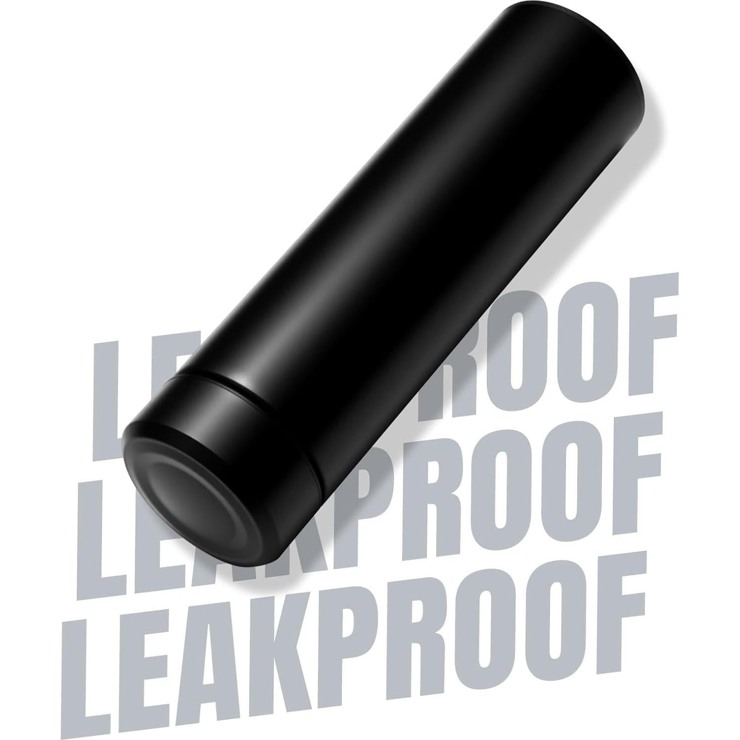 Botella de Agua Aislada Lizhluzh 500ml Acero Inoxidable Negro