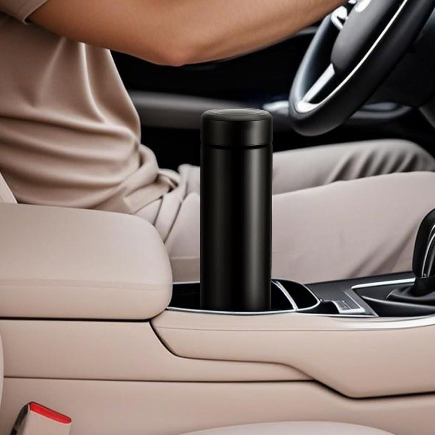 Botella de Agua Aislada Lizhluzh 500ml Acero Inoxidable Negro