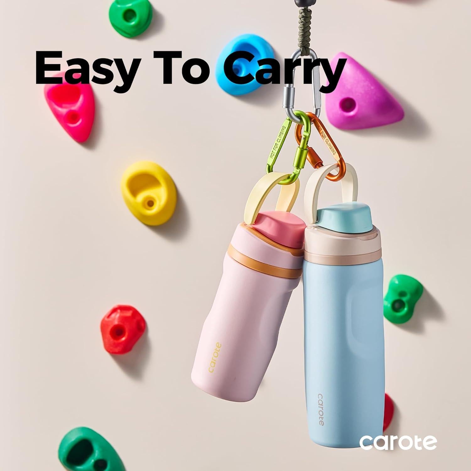 Botella de Agua Aislada CAROTE 26 Oz Acero Inoxidable Durazno Rosa