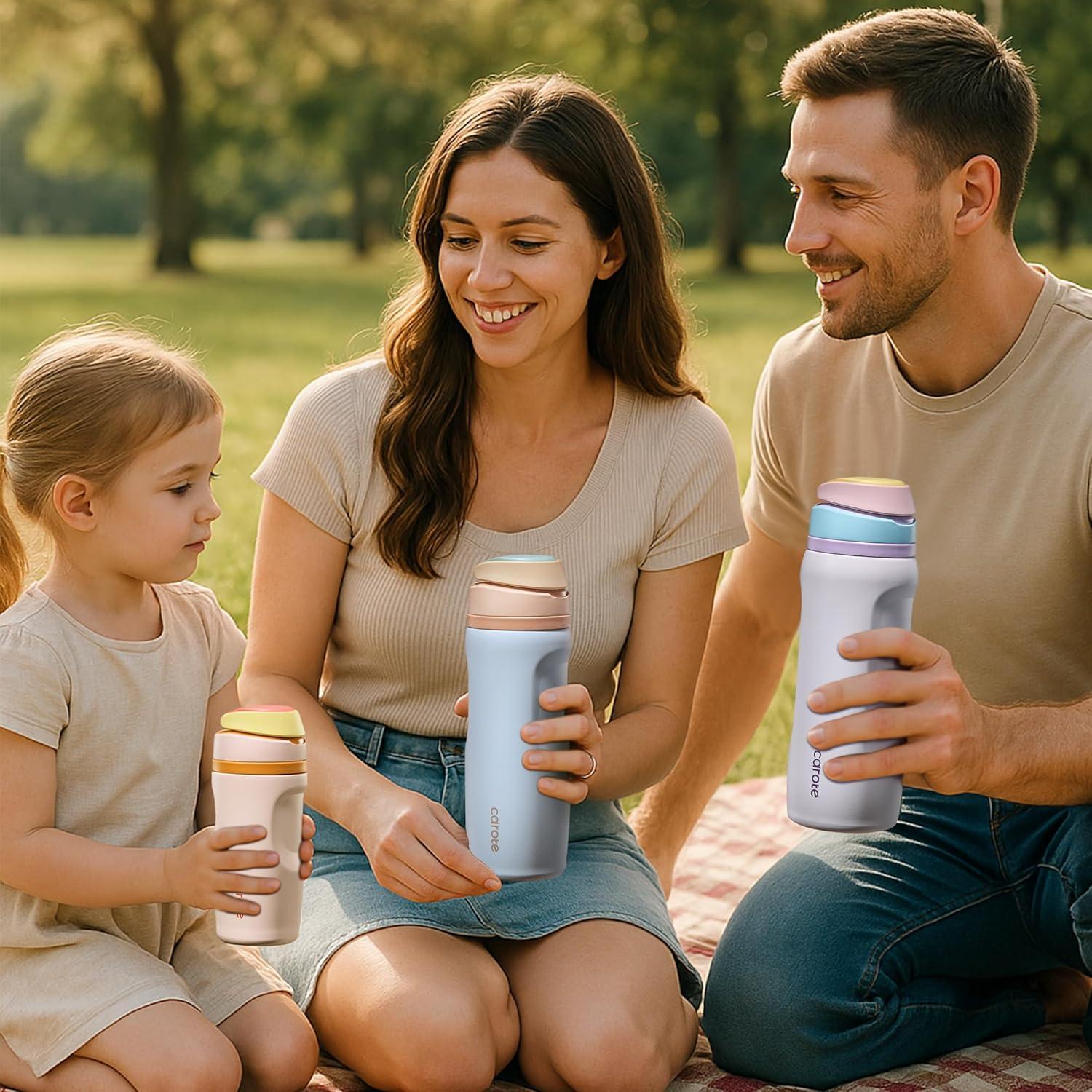 Botella de Agua Aislada CAROTE 26 Oz Acero Inoxidable Durazno Rosa