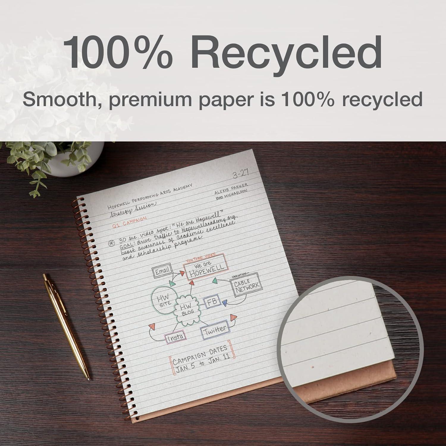 Cuadernos Espirales Oxford Kraft 100% Reciclados 80 Hojas