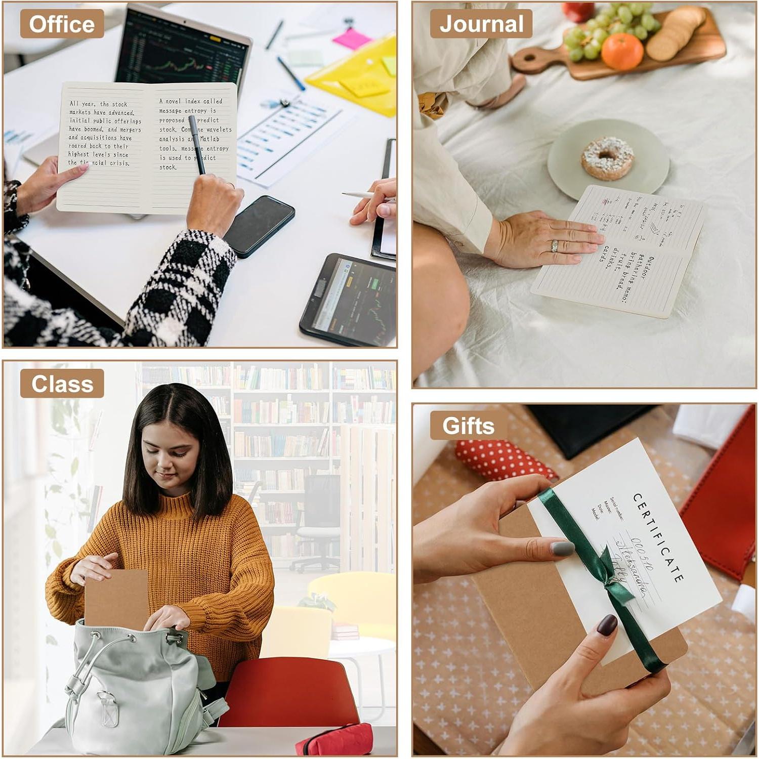 Paquete de 8 Cuadernos Kraft A5 ZCZN 60 Páginas Rayadas