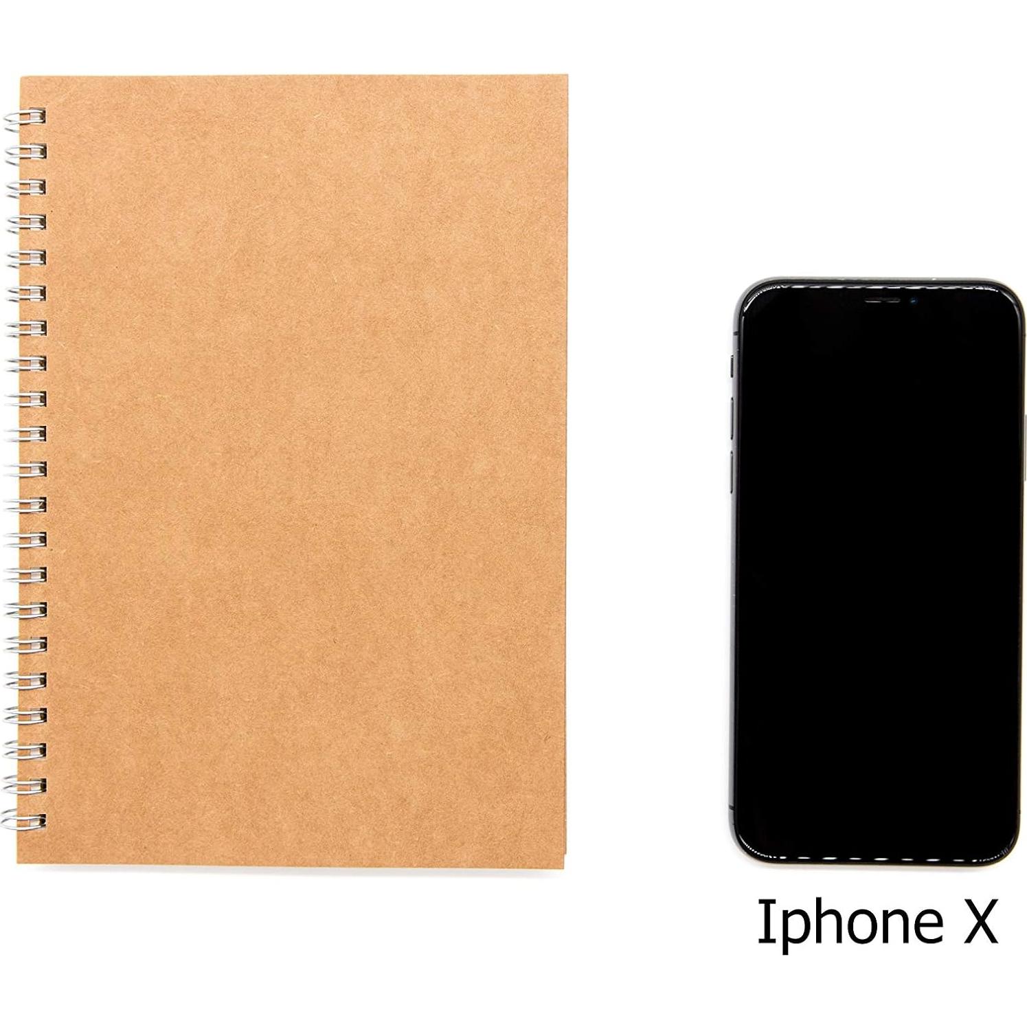 Cuaderno espiral 2-pack DSTELIN 19x13 cm sin líneas marrón