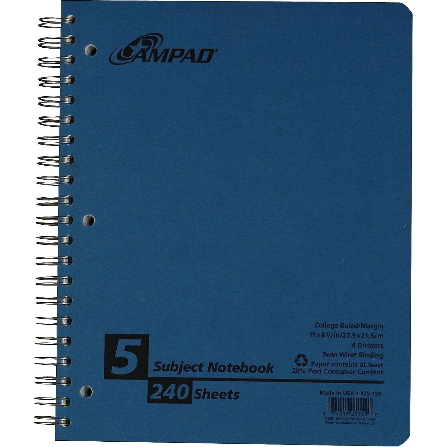Cuaderno Reciclado 5 Materias Oxford 240 Hojas 21.6x27.9cm