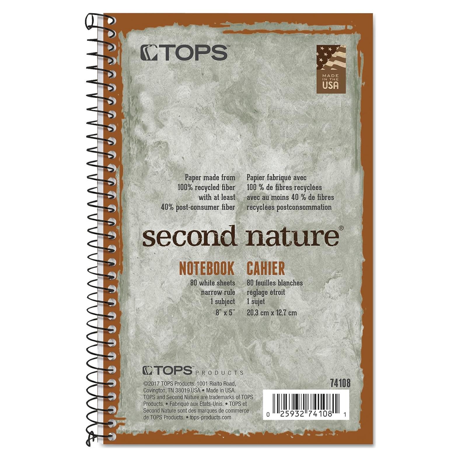 Cuaderno TOPS Second Nature Reciclado 80 Hojas Verde 12.7x20.3cm