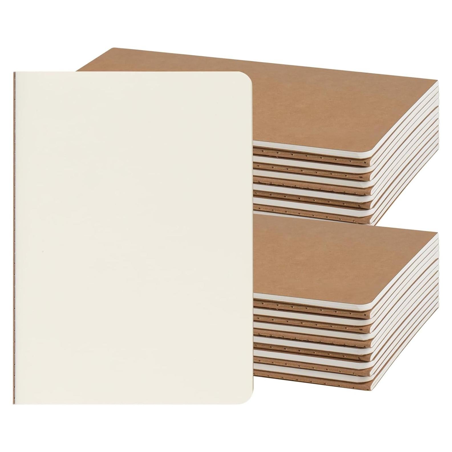 Paquete de 24 Cuadernos Kraft A5 ZCZN 60 Páginas 20.7x14 cm