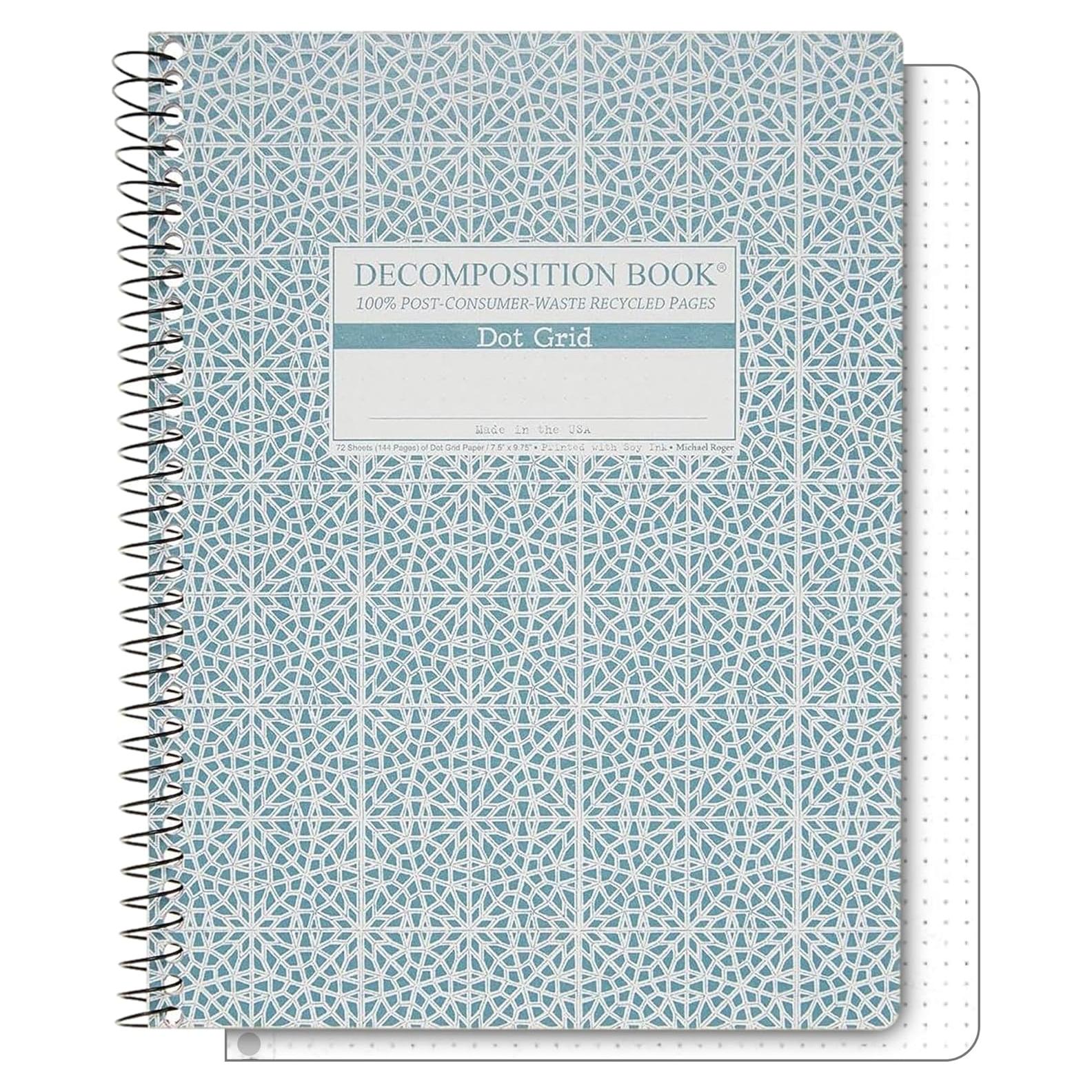 Cuaderno Espiral Punteado Descomposición 24.8x19.1cm 144 Páginas