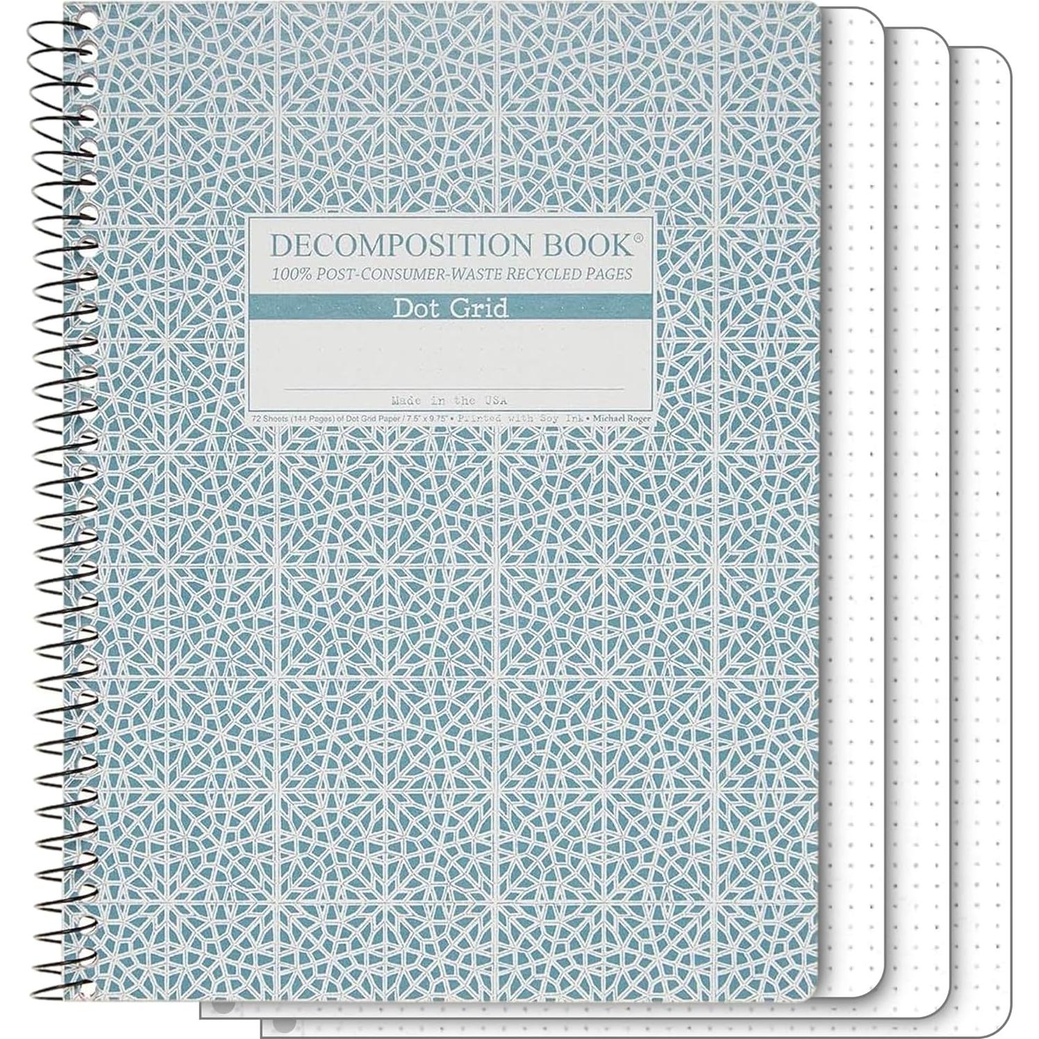 Cuaderno Espiral Punteado Descomposición 24.8x19.1cm 144 Páginas