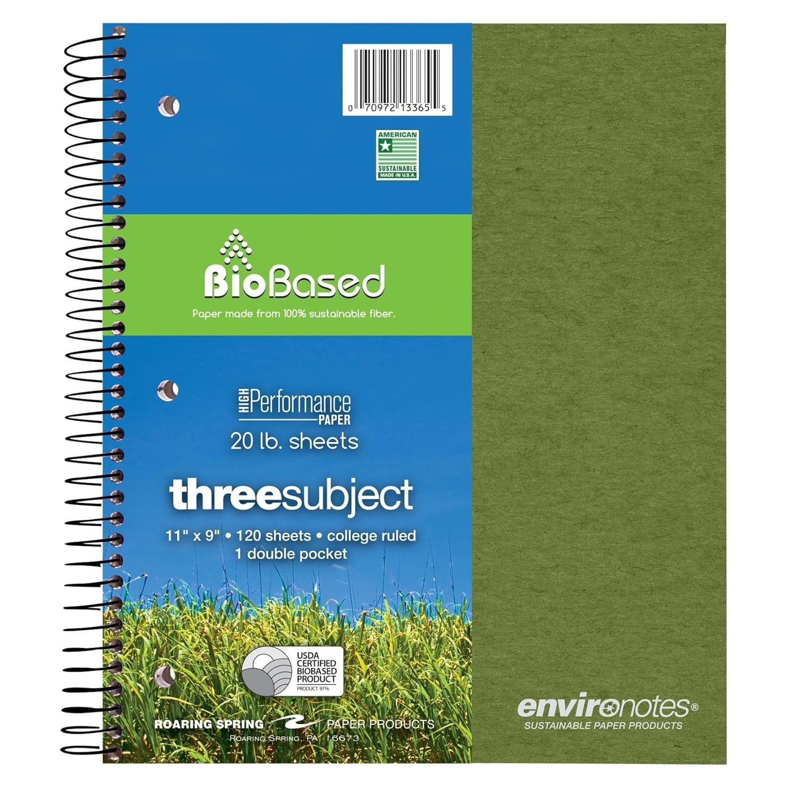 Cuaderno Espiral Ecológico Roaring Spring 28x23 cm 120 Hojas