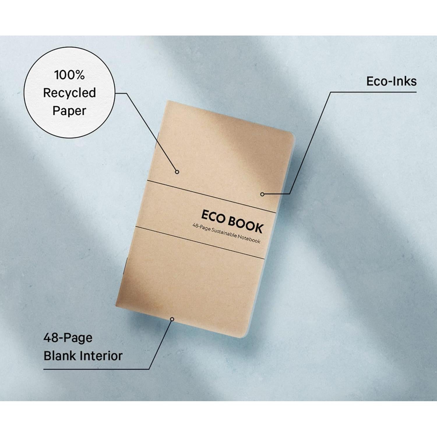 Paquete de 3 Cuadernos de Bolsillo Twigs - Papel Reciclado 48 Páginas