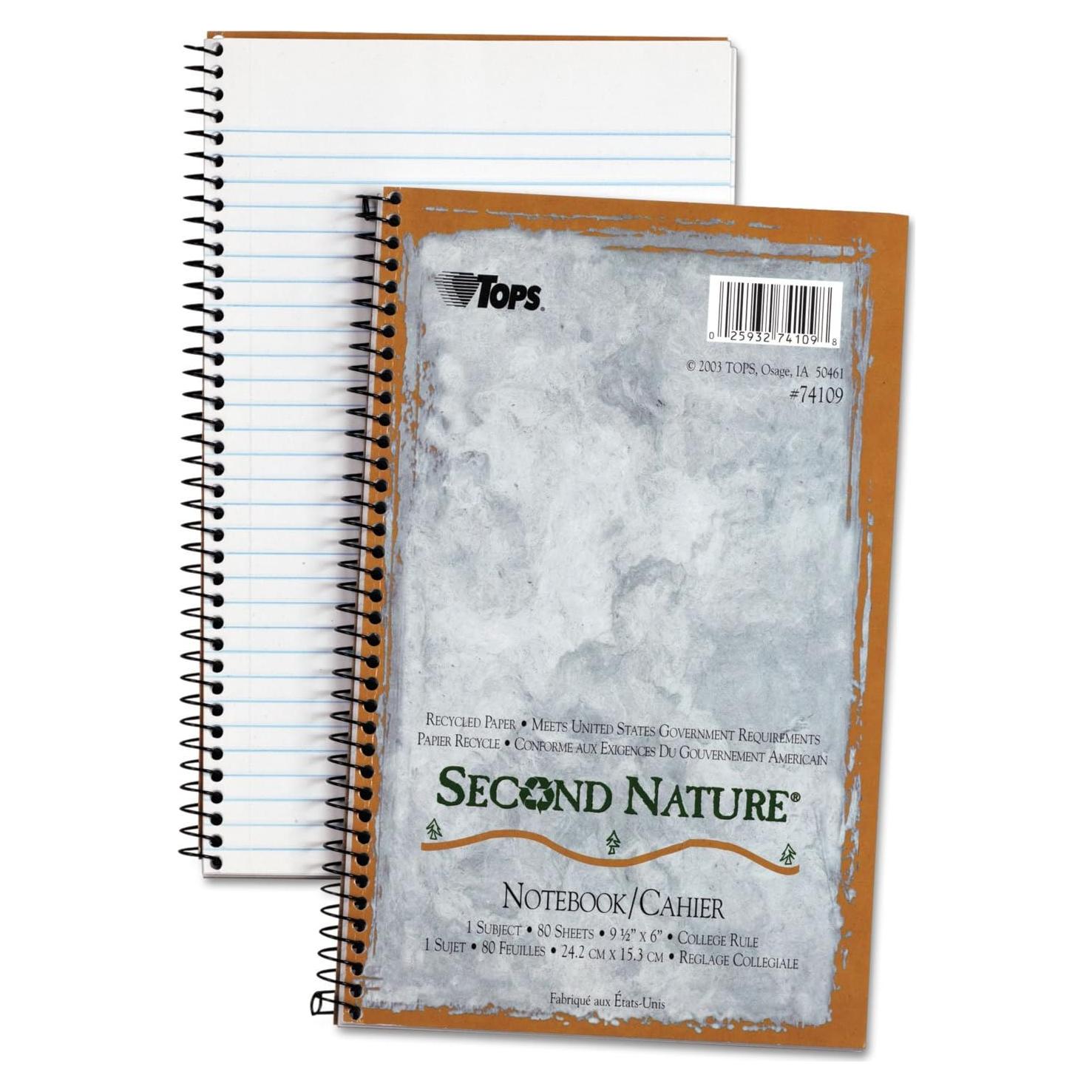 Cuaderno TOPS Second Nature 80 Hojas 100% Reciclado Gris