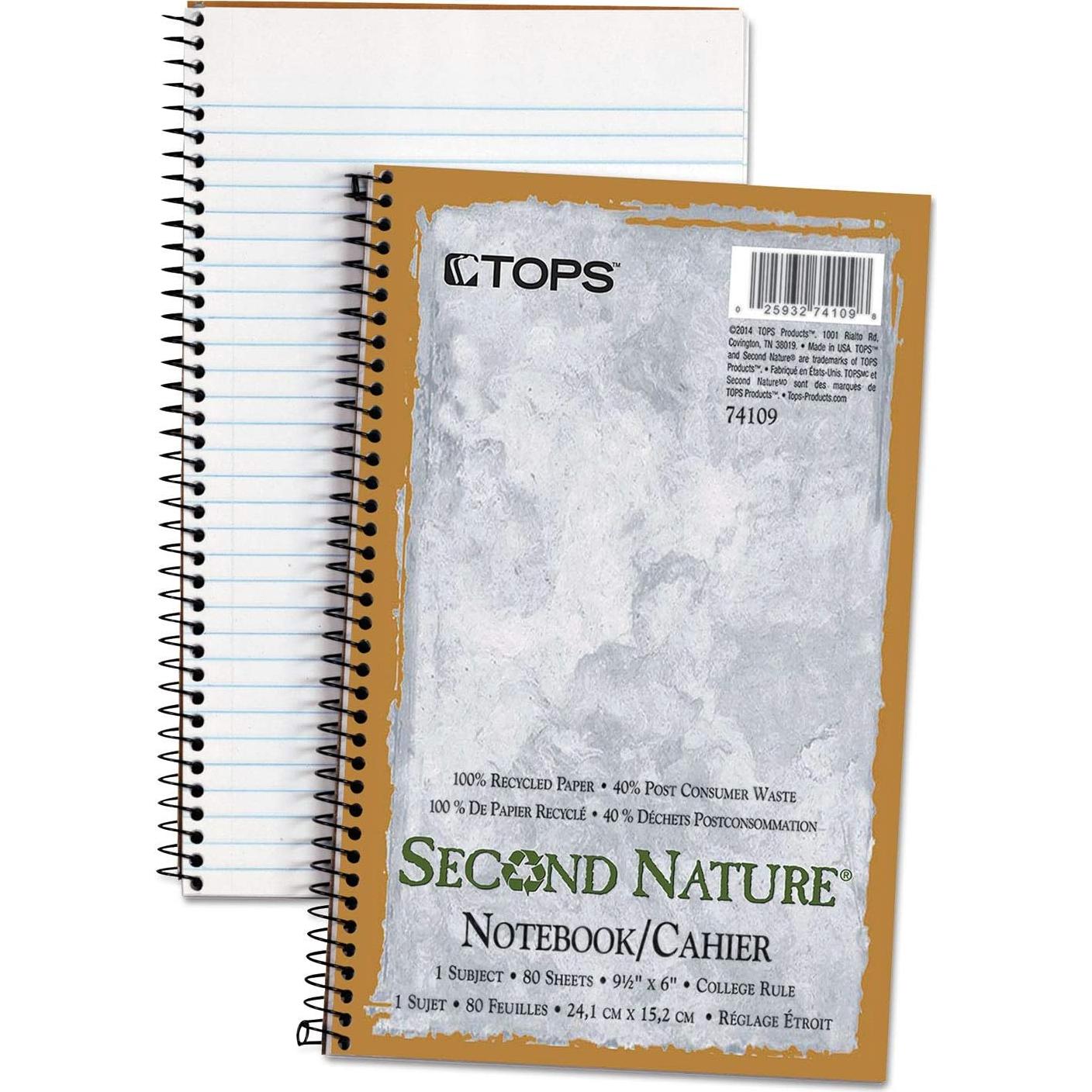 Cuaderno TOPS Second Nature 80 Hojas 100% Reciclado Gris