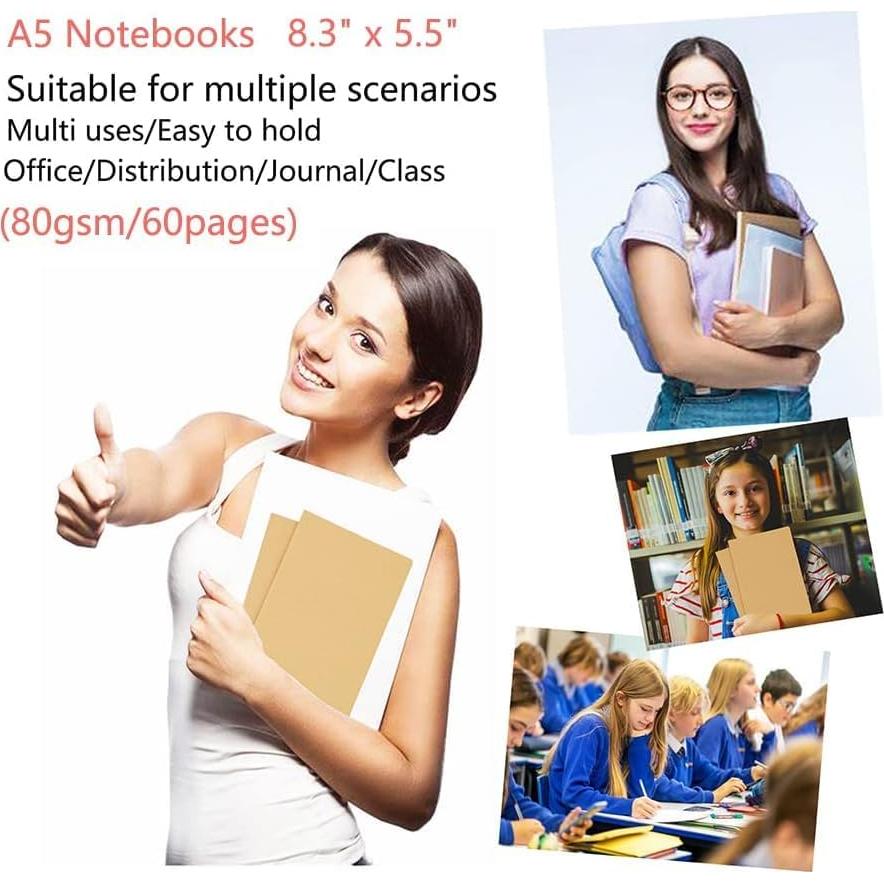 Paquete de 24 cuadernos rayados A5 Wotion 21x14.8 cm 60 páginas