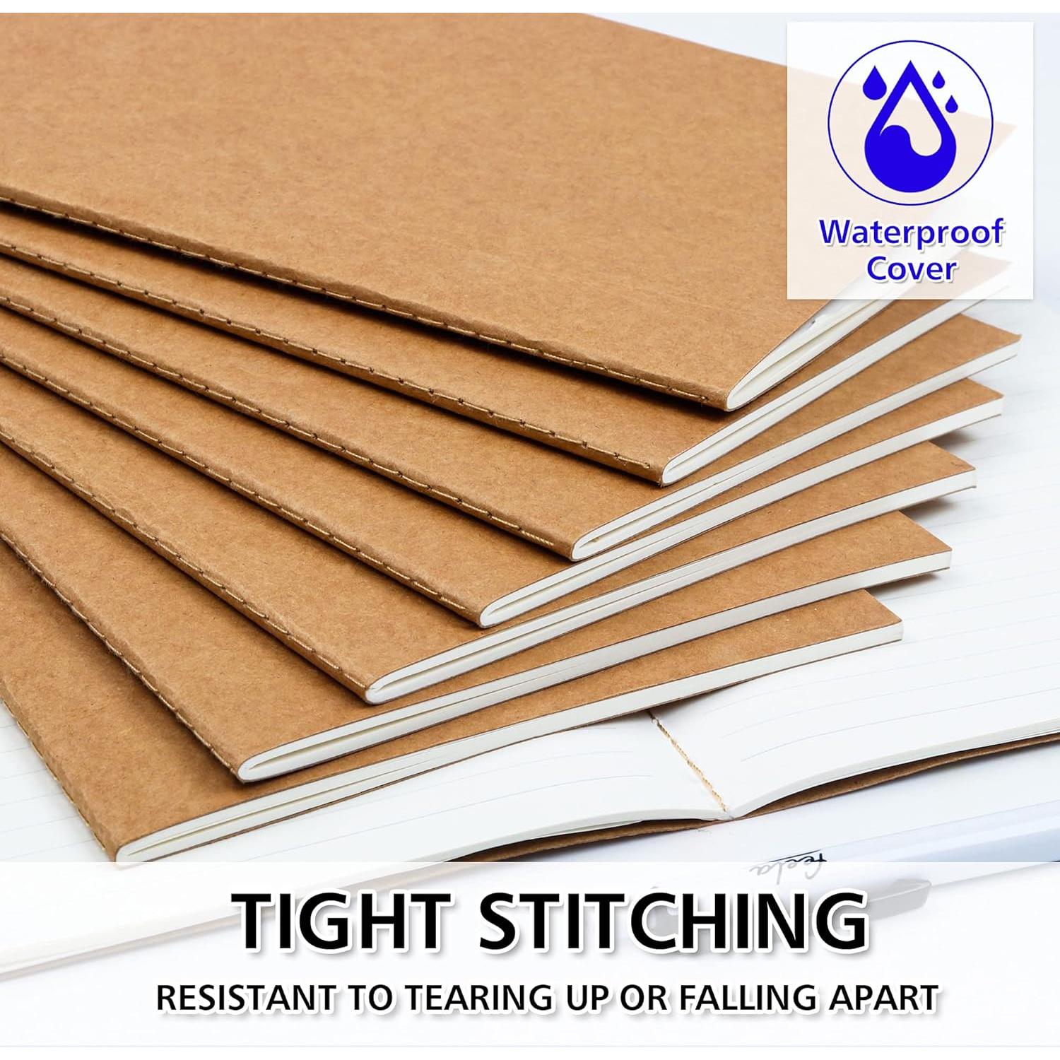 Feela 8 Cuadernos A5 Kraft Rayados 60 Páginas Tapa Blanda