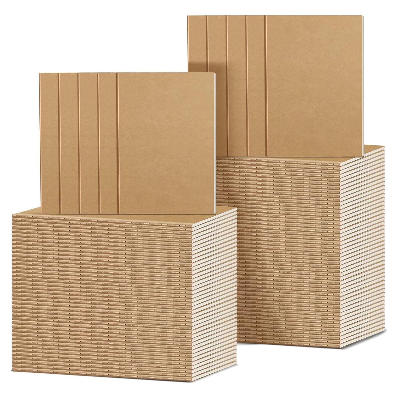 Paquete de 100 Cuadernos A5 Rayados Handepo Tapa Blanda Kraft